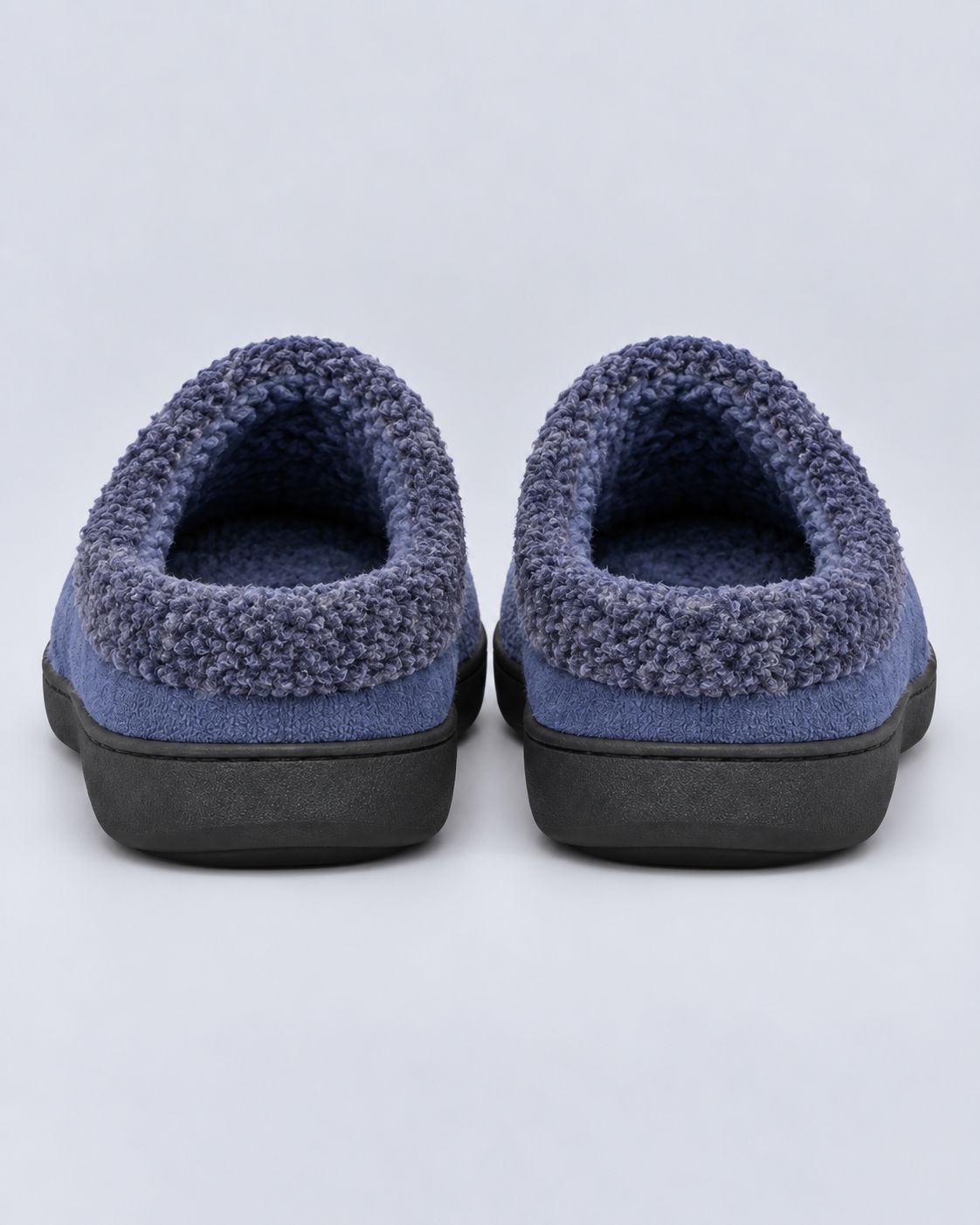 Men's Suede Slippers – Fleece-Lined, Backless Slip-On with TPR Sole