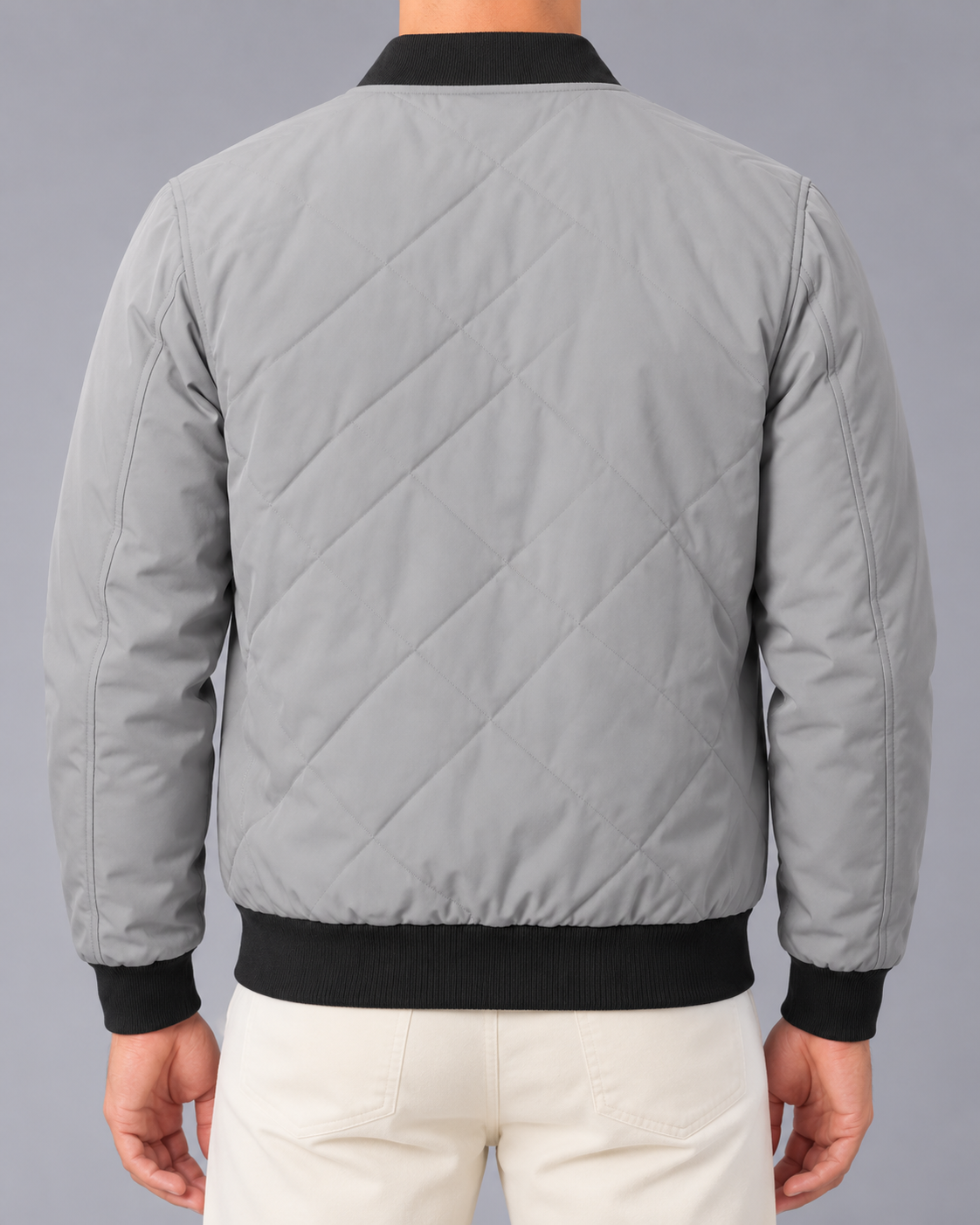 Men's Fleece-Lined Quilted Bomber Jacket