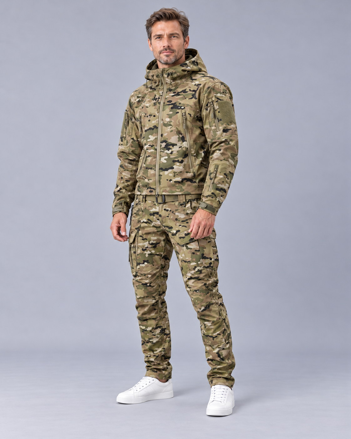 Men's Waterproof Jacket and Trousers Set – Fleece-Lined, Hooded, Windproof, 5000 mm