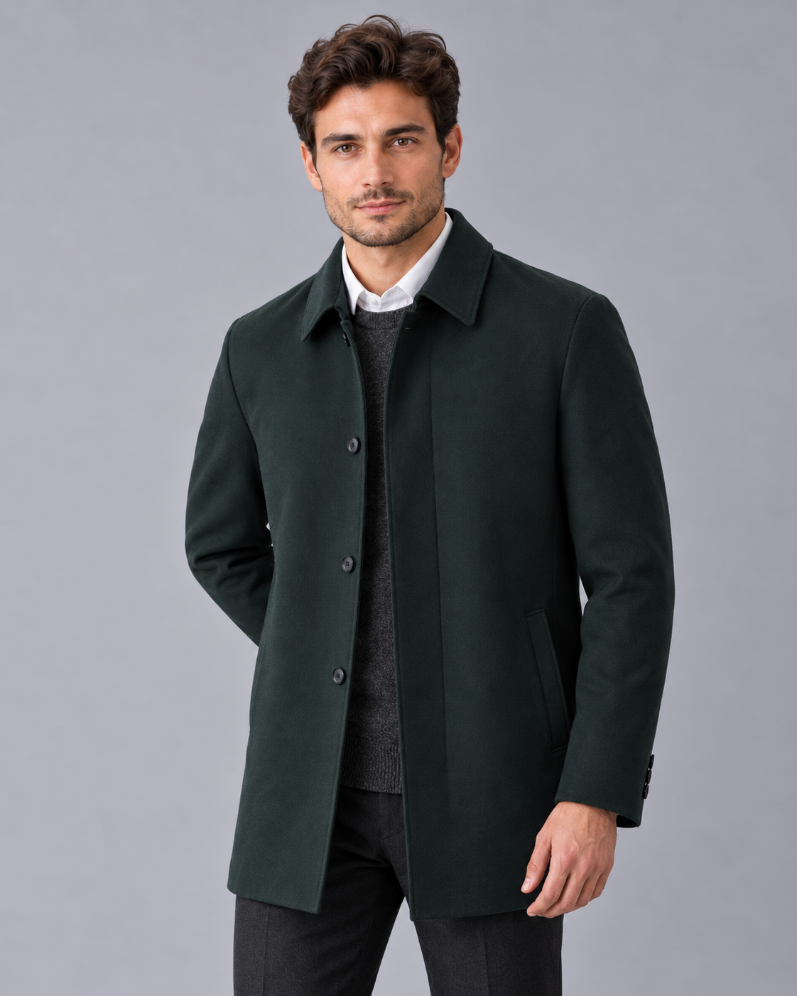 Men's Tailored Jacket – Single-Breasted, Point Collar, Welt Pockets, Regular Fit