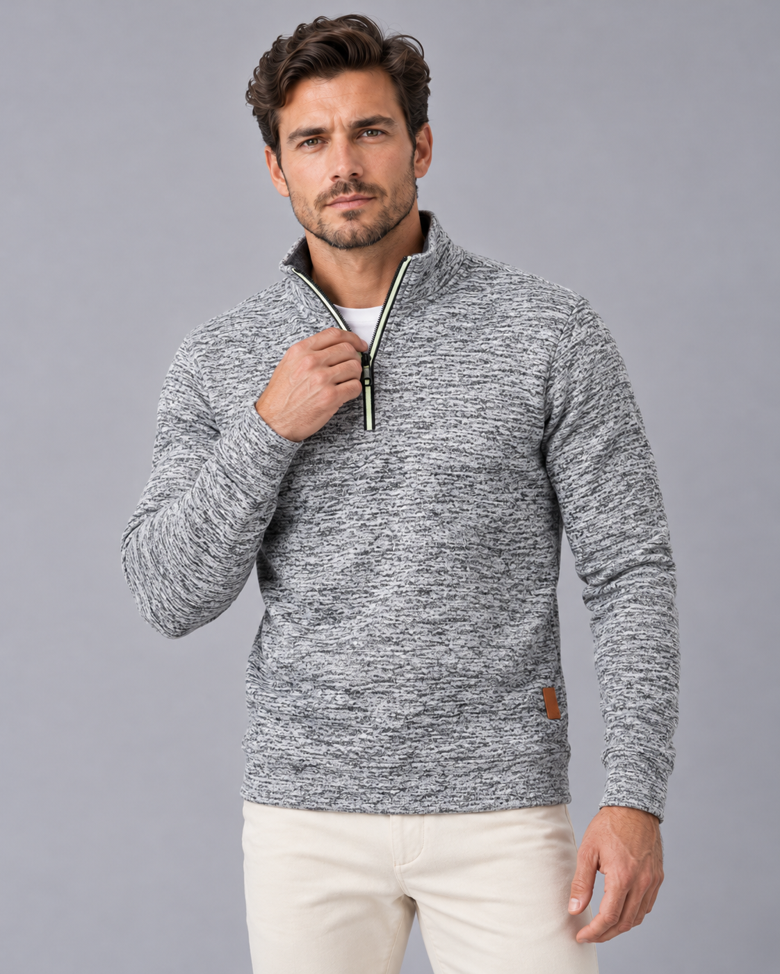 Men's Roll Neck Jumper in a Plain, Clean Design