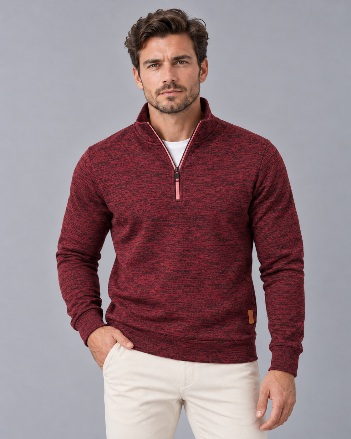 Men's Roll Neck Jumper in a Plain, Clean Design