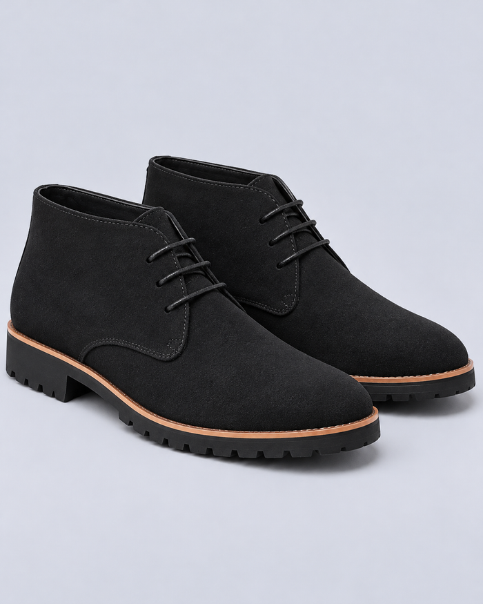 Men's Chukka Boots with Lace-Up Front and Chunky Grip Sole