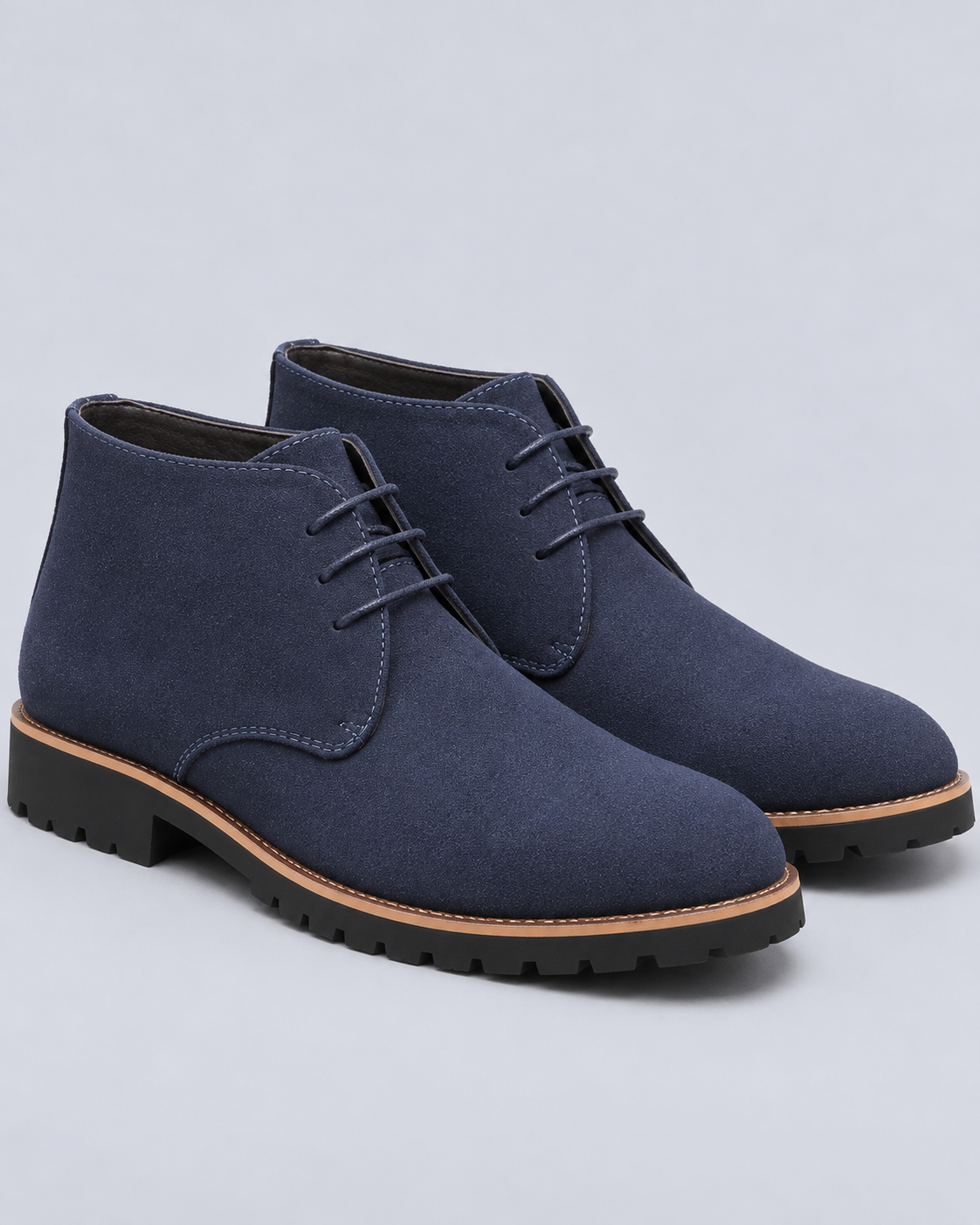 Men's Chukka Boots with Lace-Up Front and Chunky Grip Sole