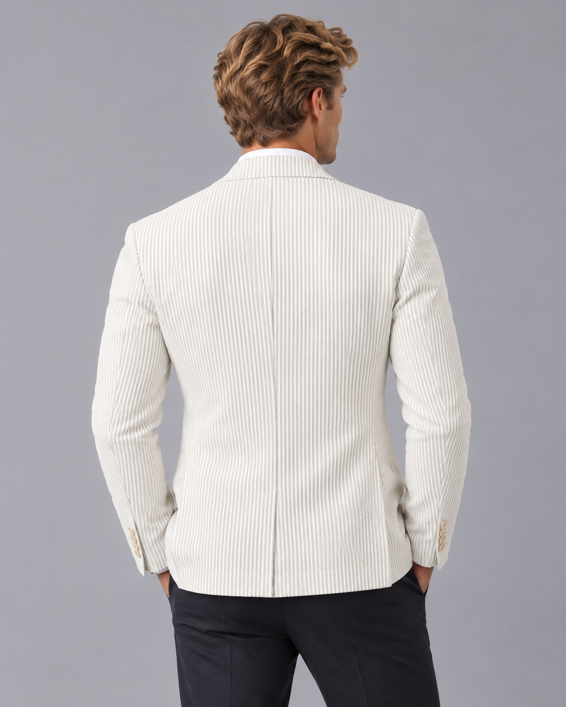 Men's Lightweight Striped Blazer