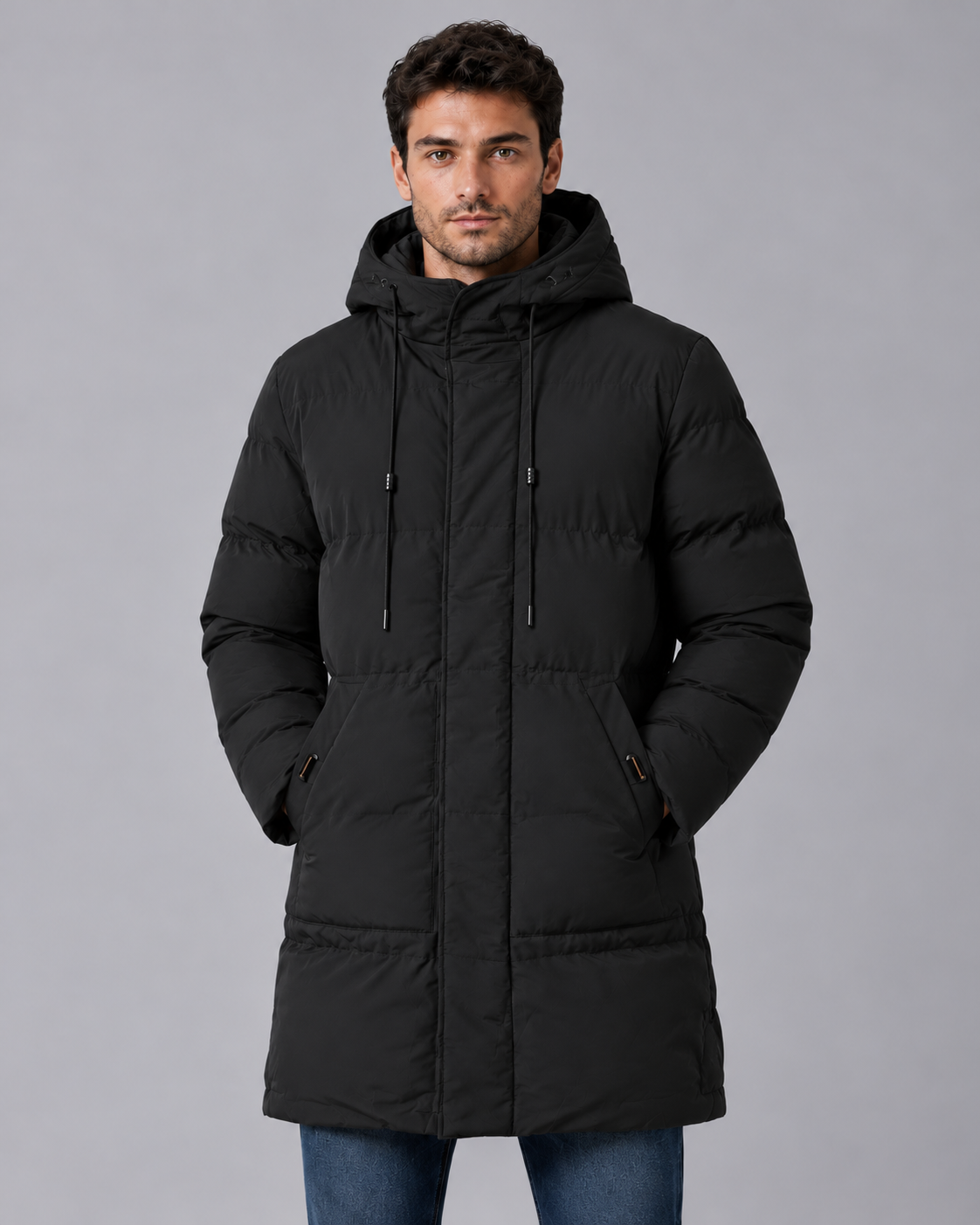 Men's Hooded Padded Parka Coat