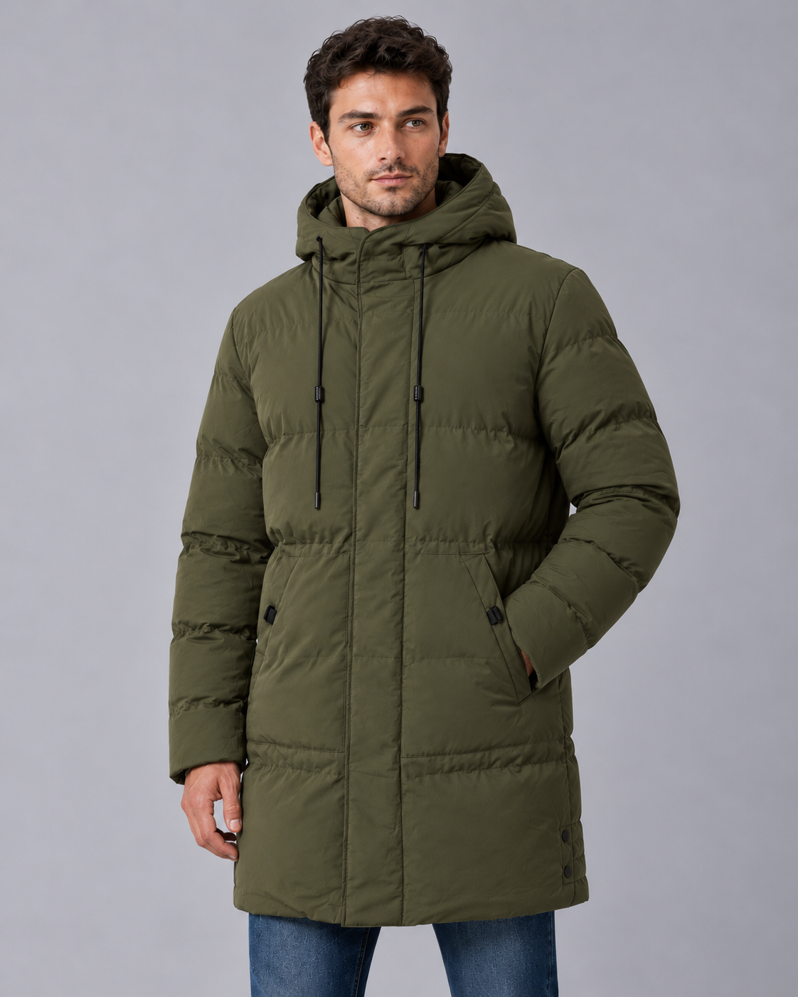 Men's Hooded Padded Parka Coat