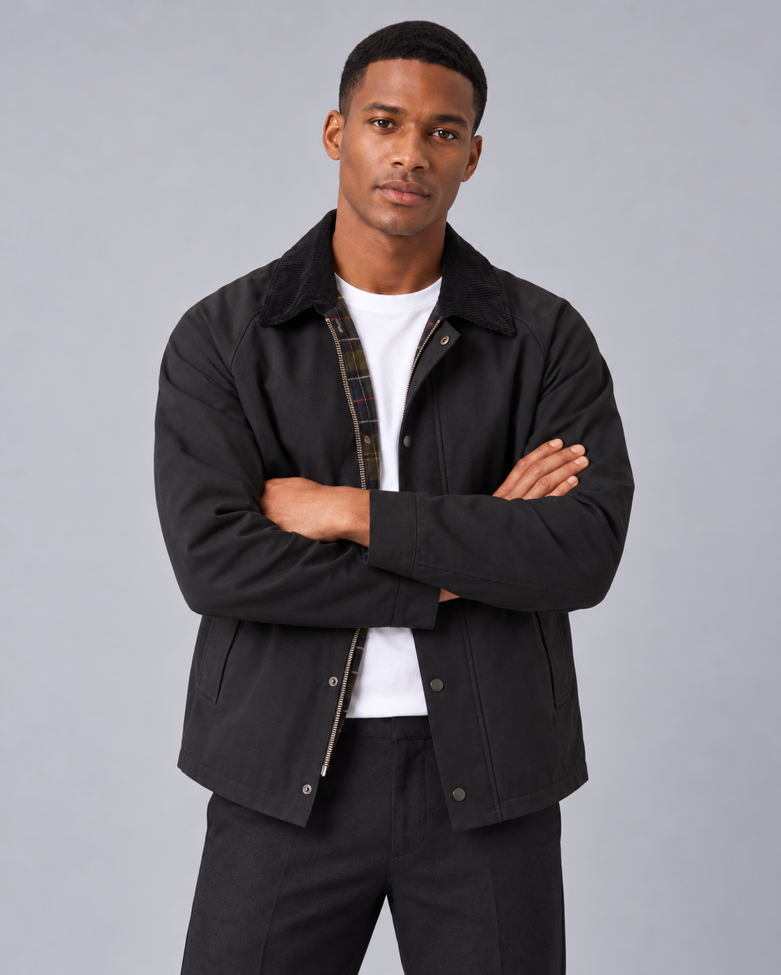 Men's Casual Jacket with Contrast Collar