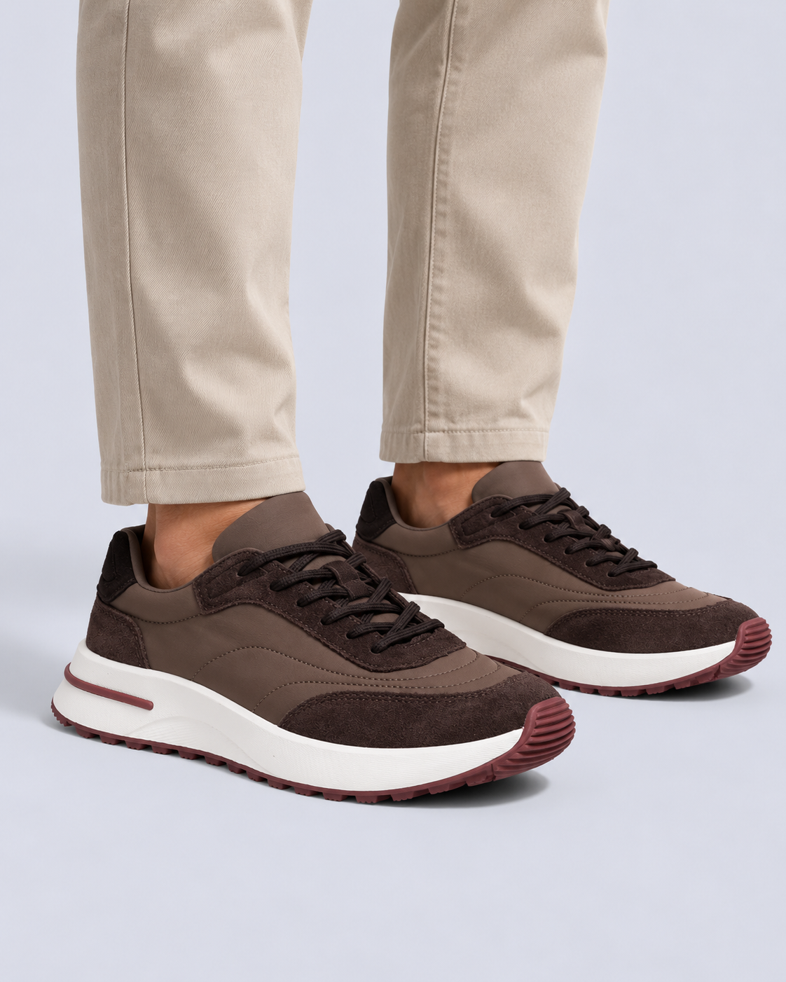 Men's Chunky Sole Lace-Up Trainers