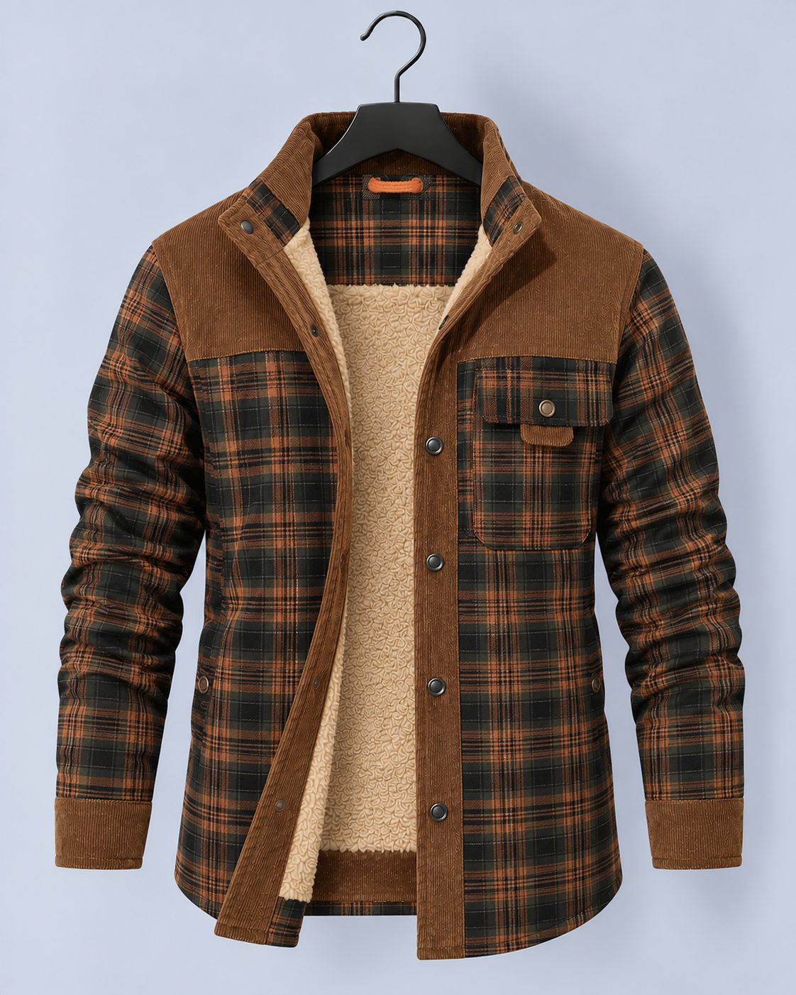 Men's Quilted Jacket with Faux Fur Lining