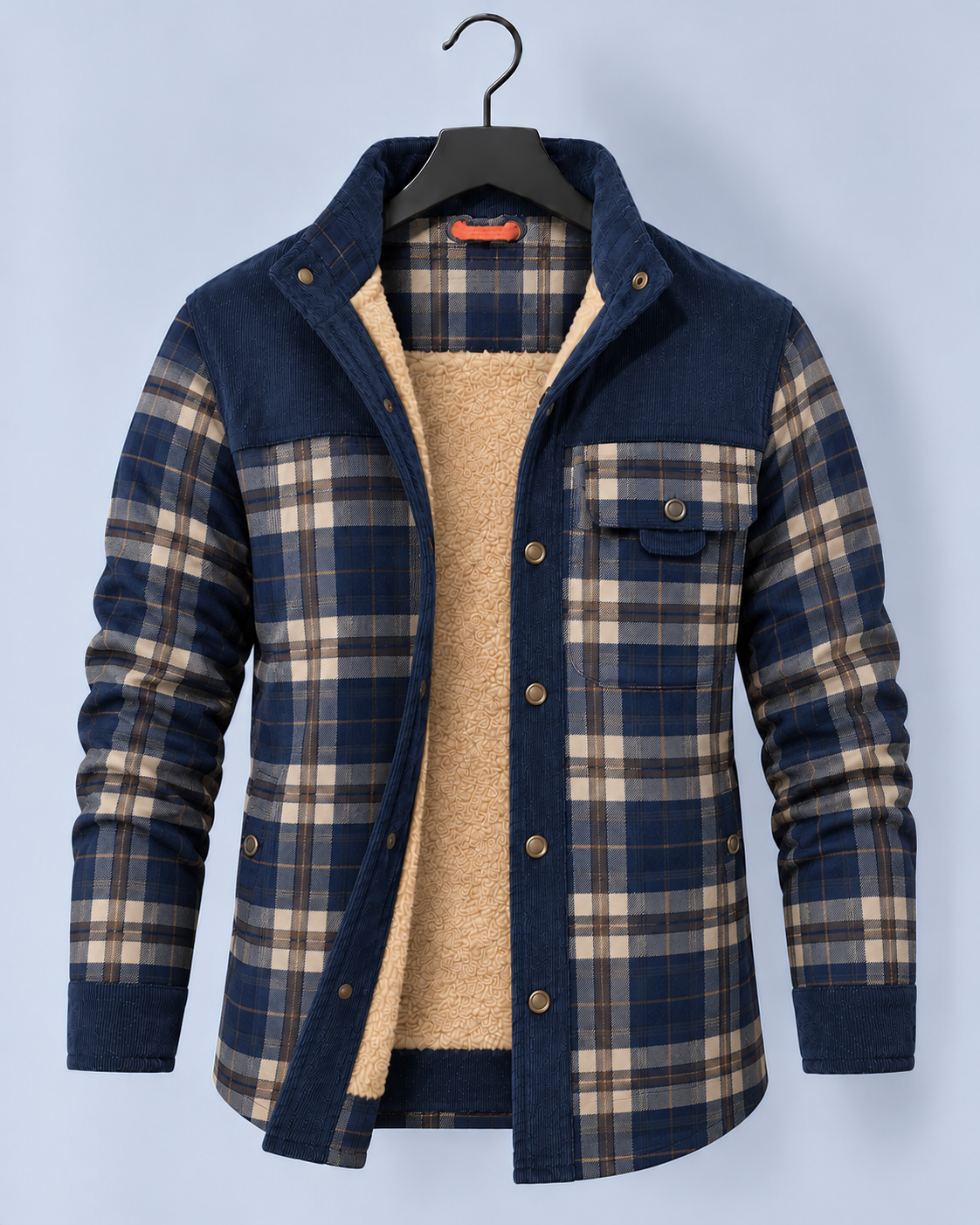 Men's Quilted Jacket with Faux Fur Lining