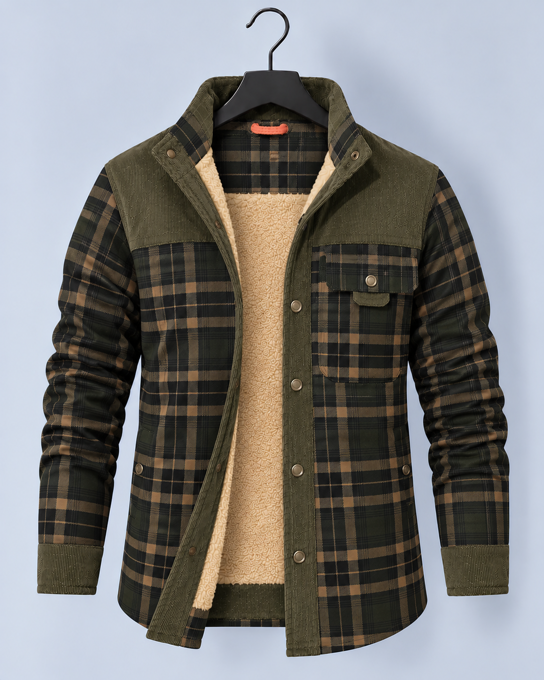 Men's Quilted Jacket with Faux Fur Lining