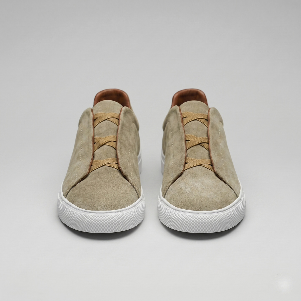 Men's Suede Slip-On Trainers – Laceless Low-Top Sneakers with Elastic Straps and Rubber Cupsole