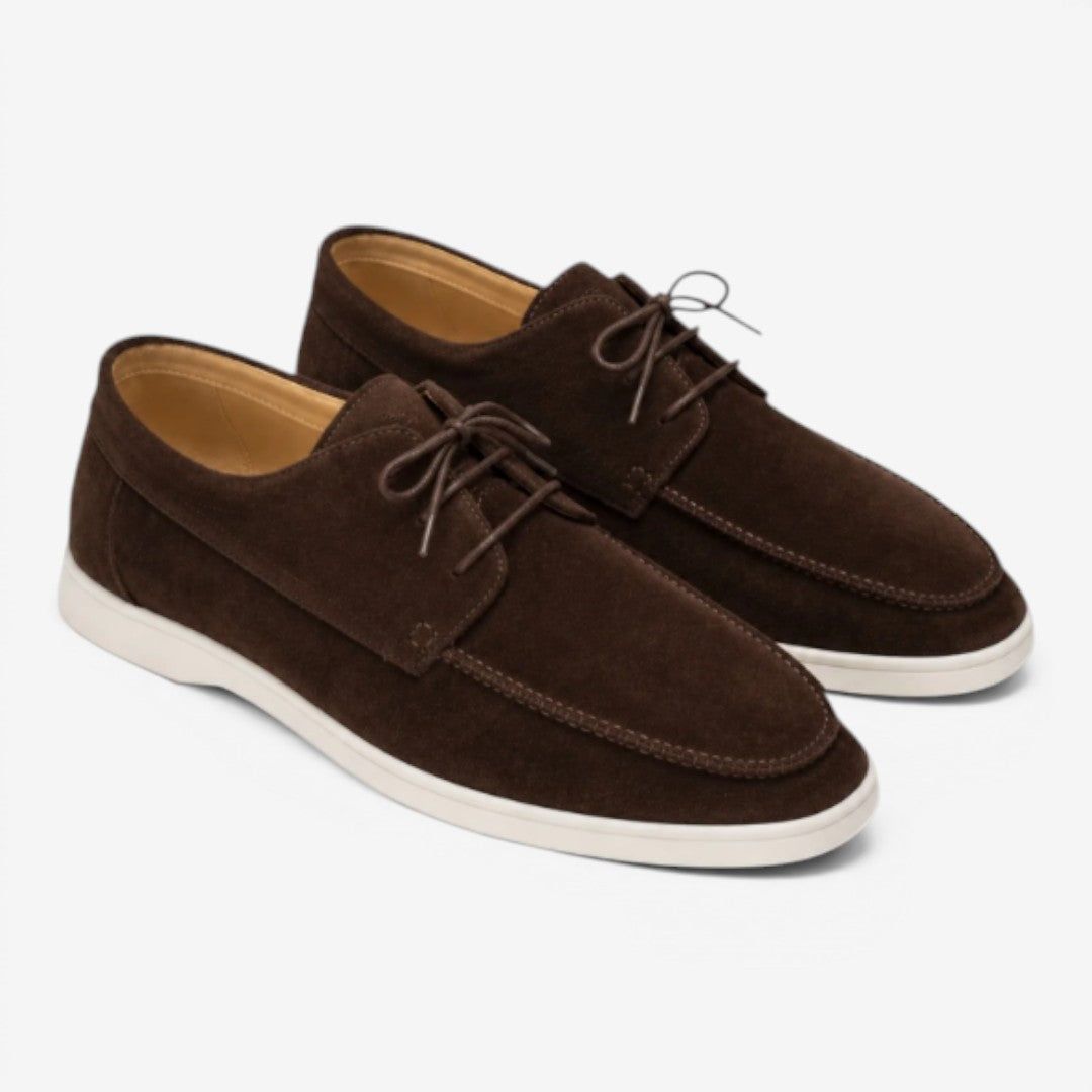 Men's Suede-Finish Lace-Up Loafers