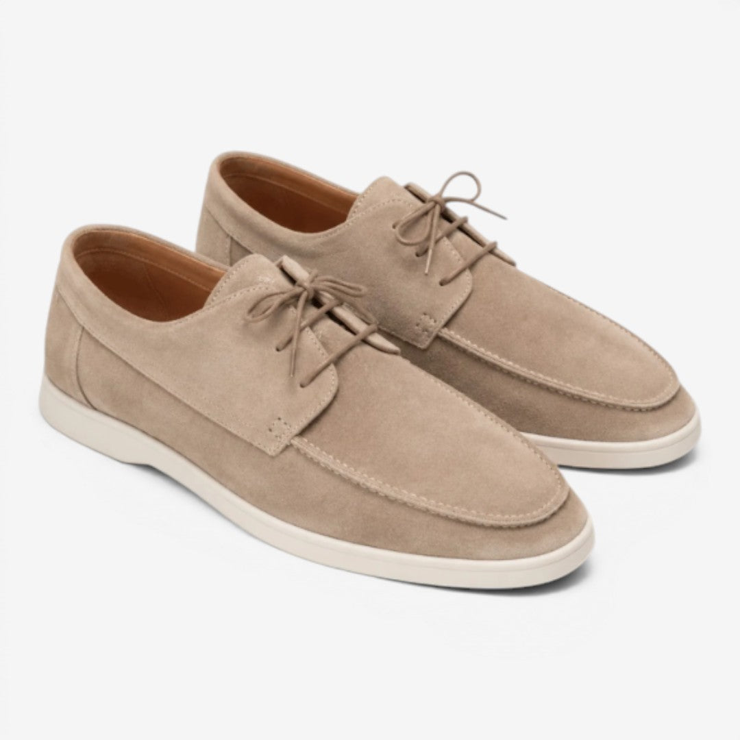 Men's Suede-Finish Lace-Up Loafers