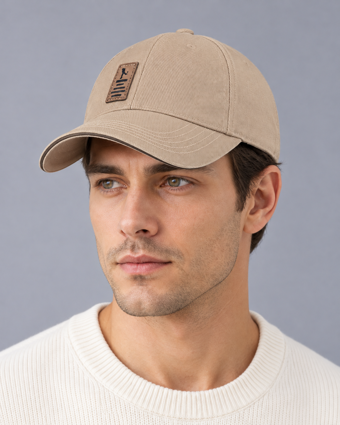 Men's Baseball Cap in Cotton – Curved Peak with Contrast Trim, Unisex Casual Golf and Sun Cap