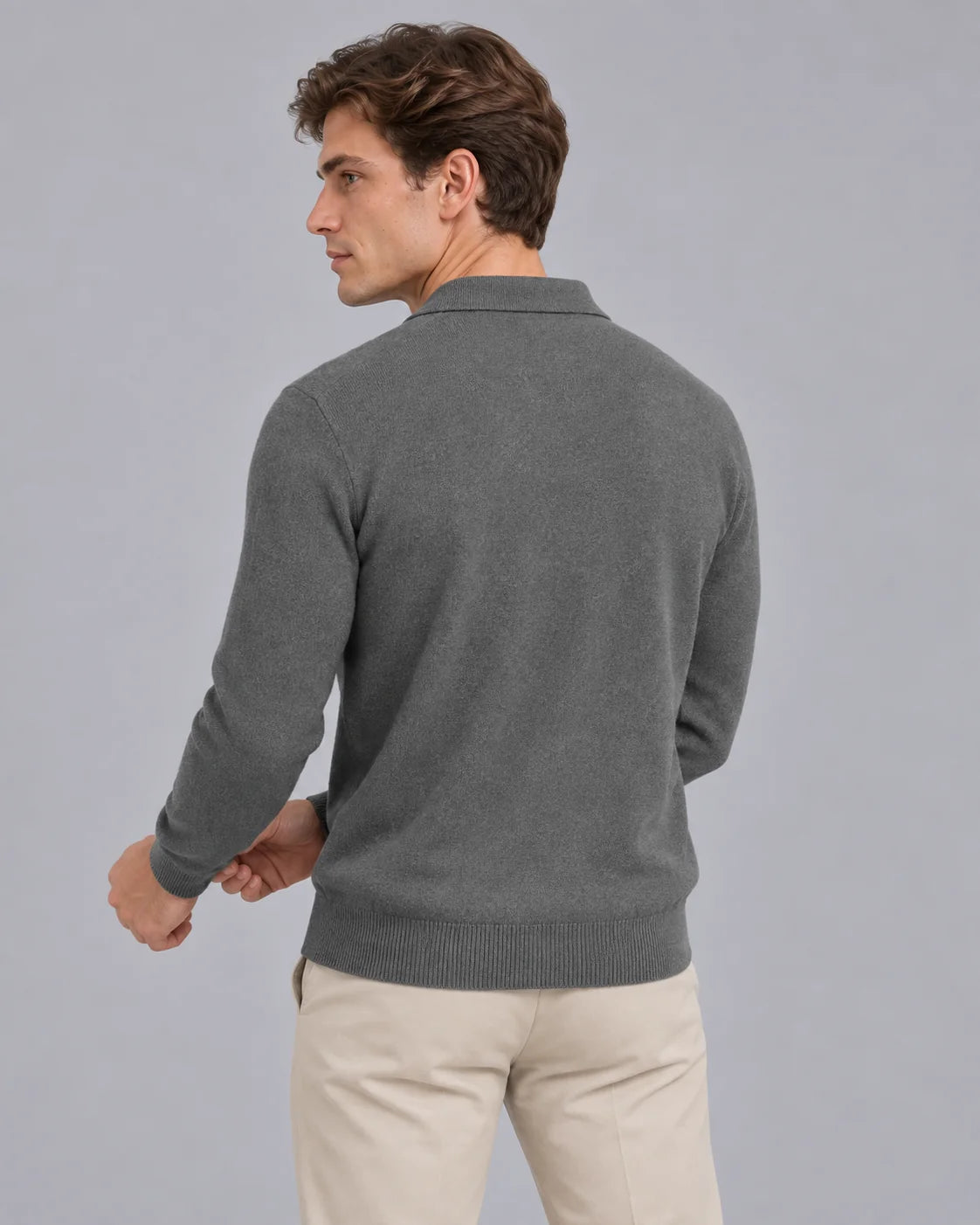 Men's Lightweight Knit Polo Shirt | Stylish Open-Collar Smart-Casual Top 7