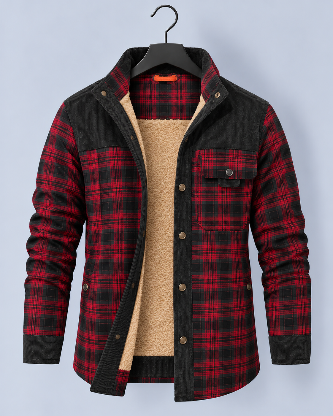 Men's Quilted Jacket with Faux Fur Lining