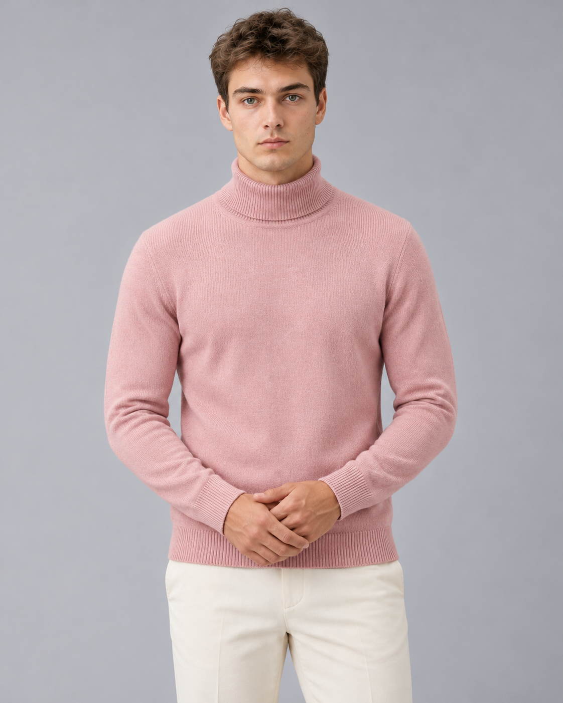 Men's Merino Wool Roll Neck Jumper