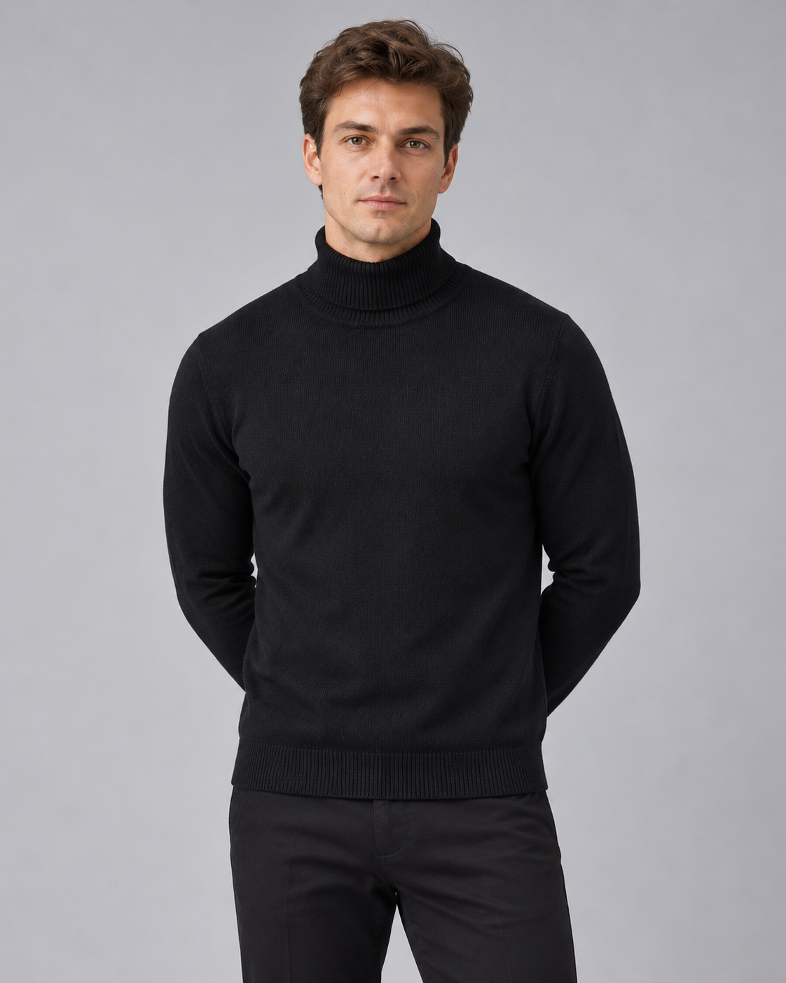 Men's Merino Wool Roll Neck Jumper