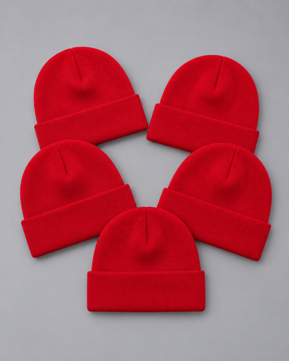 Unisex Beanie Hat Multipack – 5-Pack Cuffed Acrylic Knit Beanies, Lightweight Winter Hats