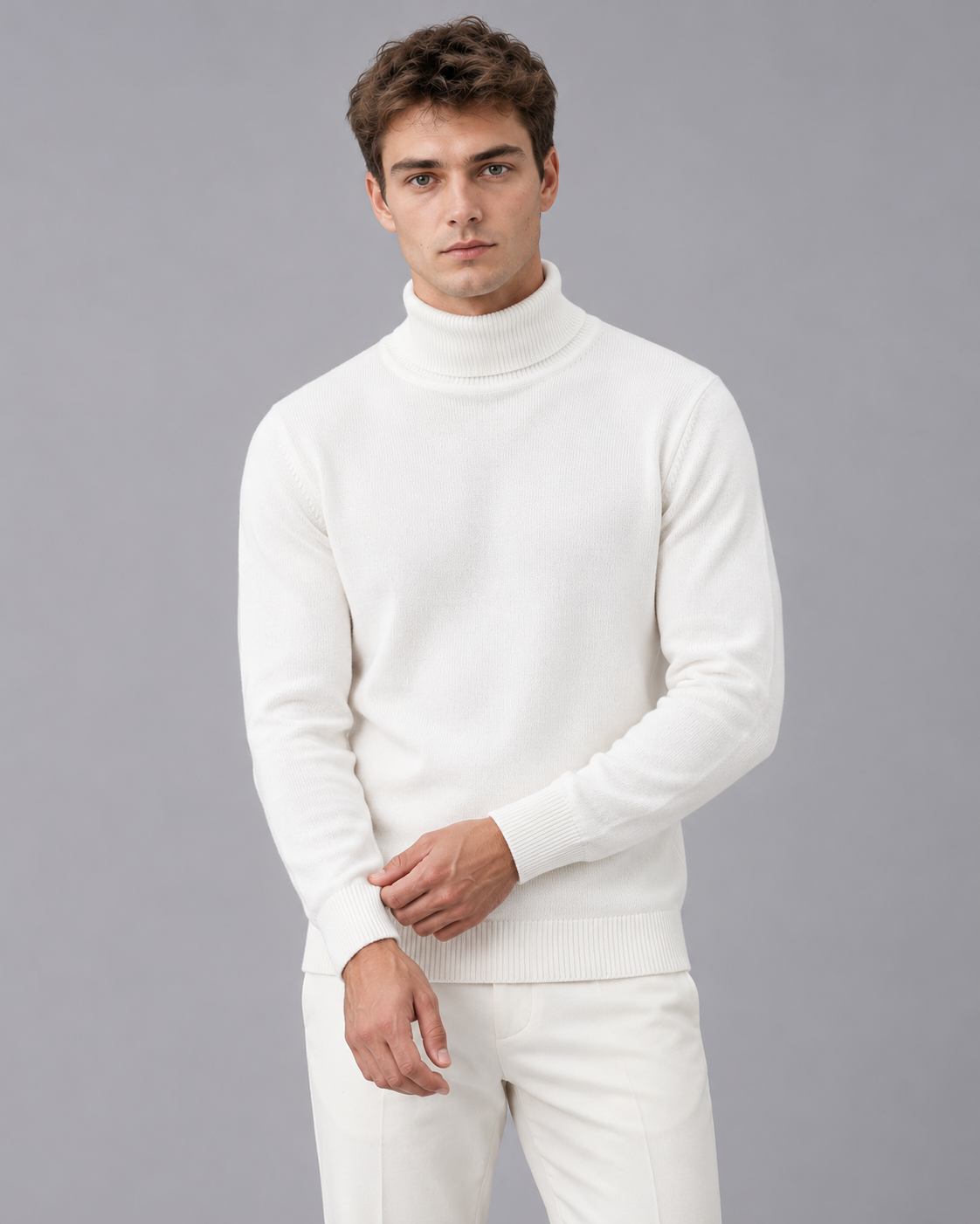 Men's Merino Wool Roll Neck Jumper