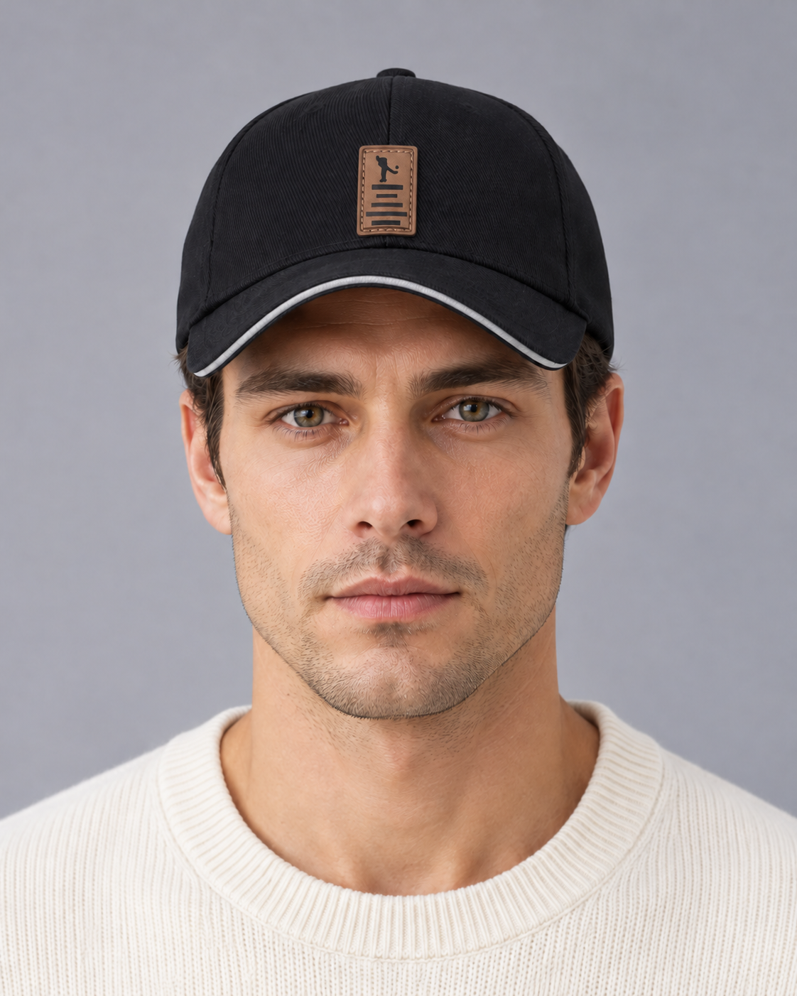 Men's Baseball Cap in Cotton – Curved Peak with Contrast Trim, Unisex Casual Golf and Sun Cap