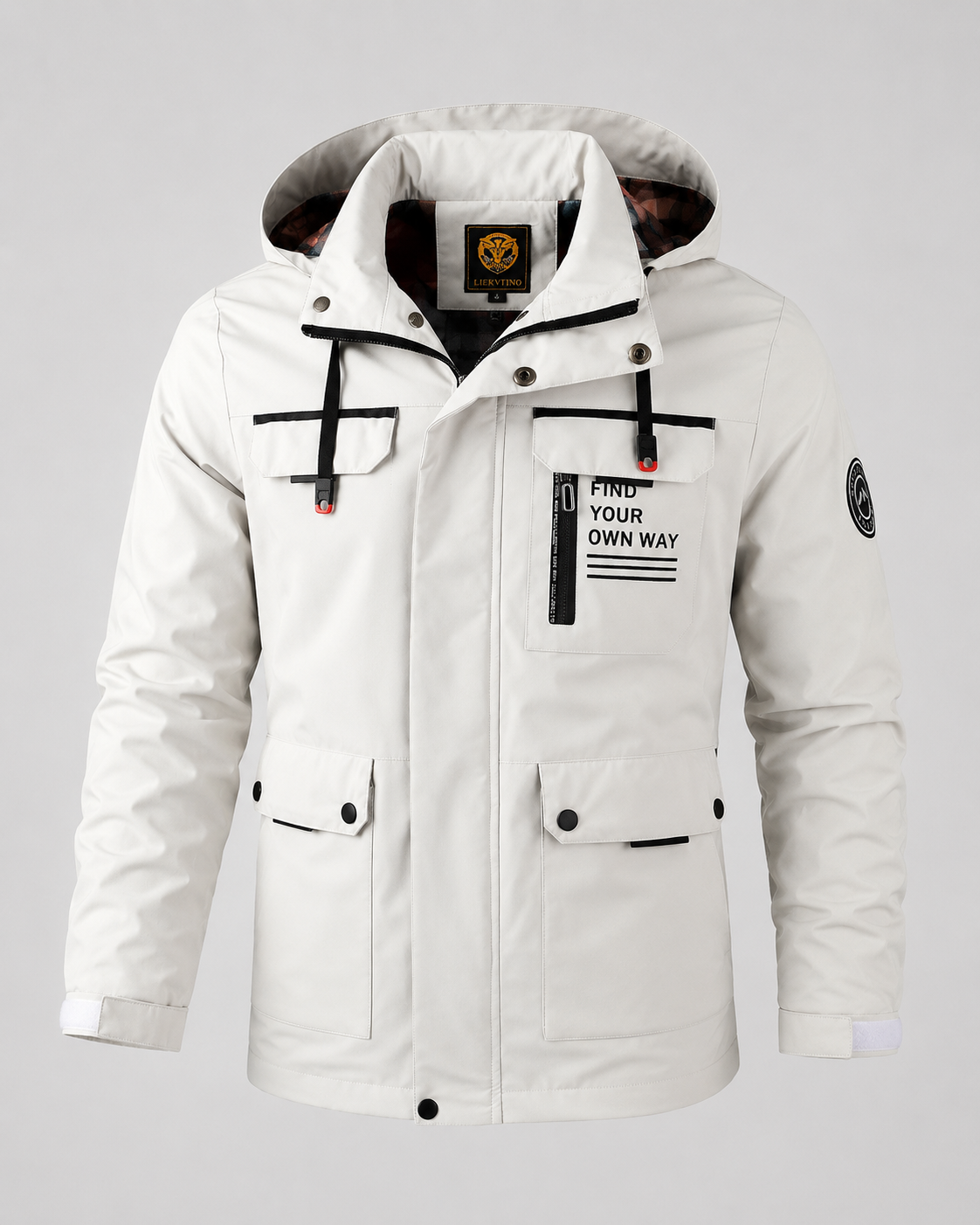 Men's Hooded Utility Parka – Multi-Pocket, Storm Flap, Regular Fit