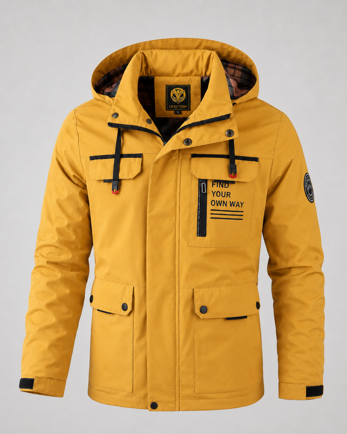 Men's Hooded Utility Parka – Multi-Pocket, Storm Flap, Regular Fit