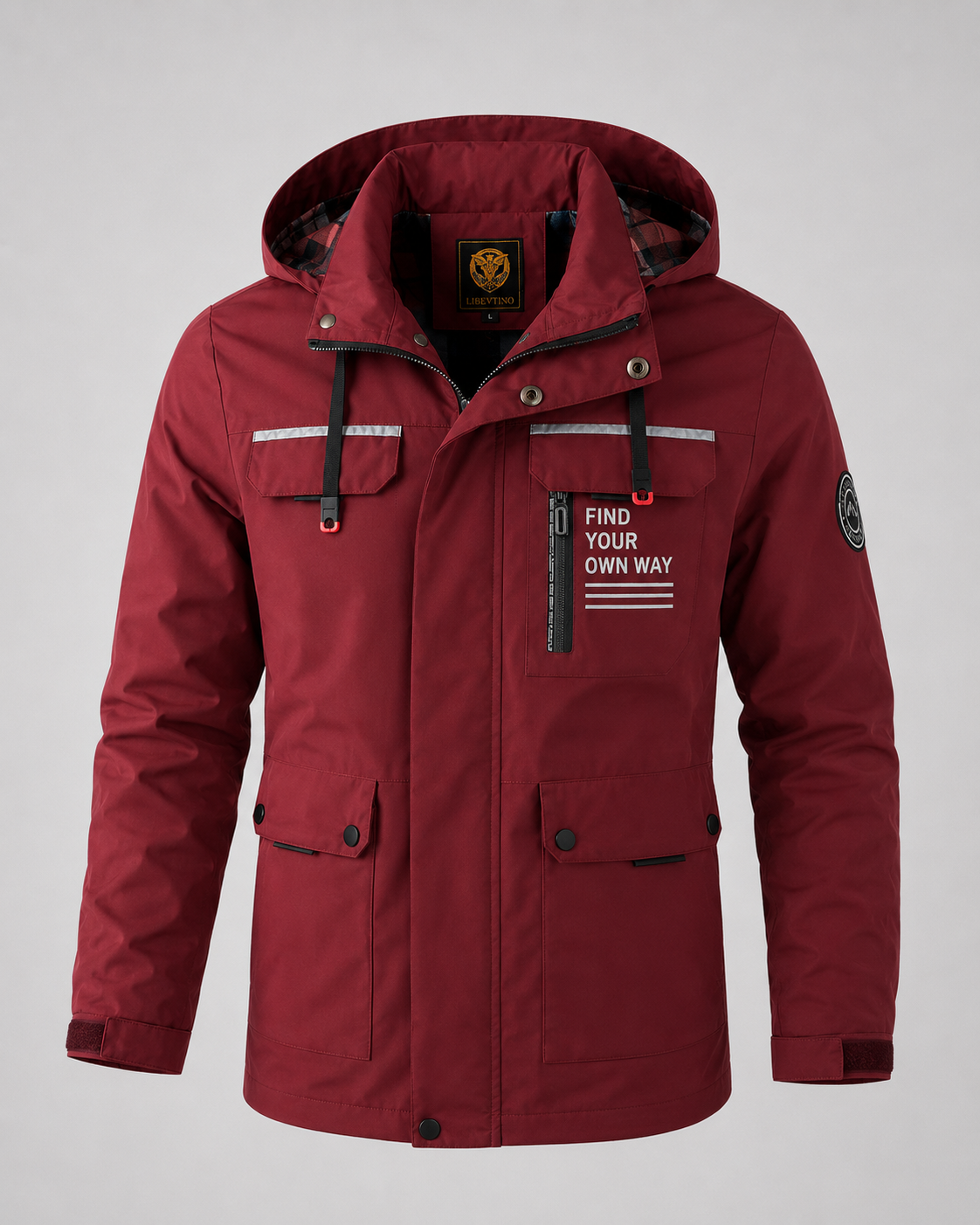 Men's Hooded Utility Parka – Multi-Pocket, Storm Flap, Regular Fit