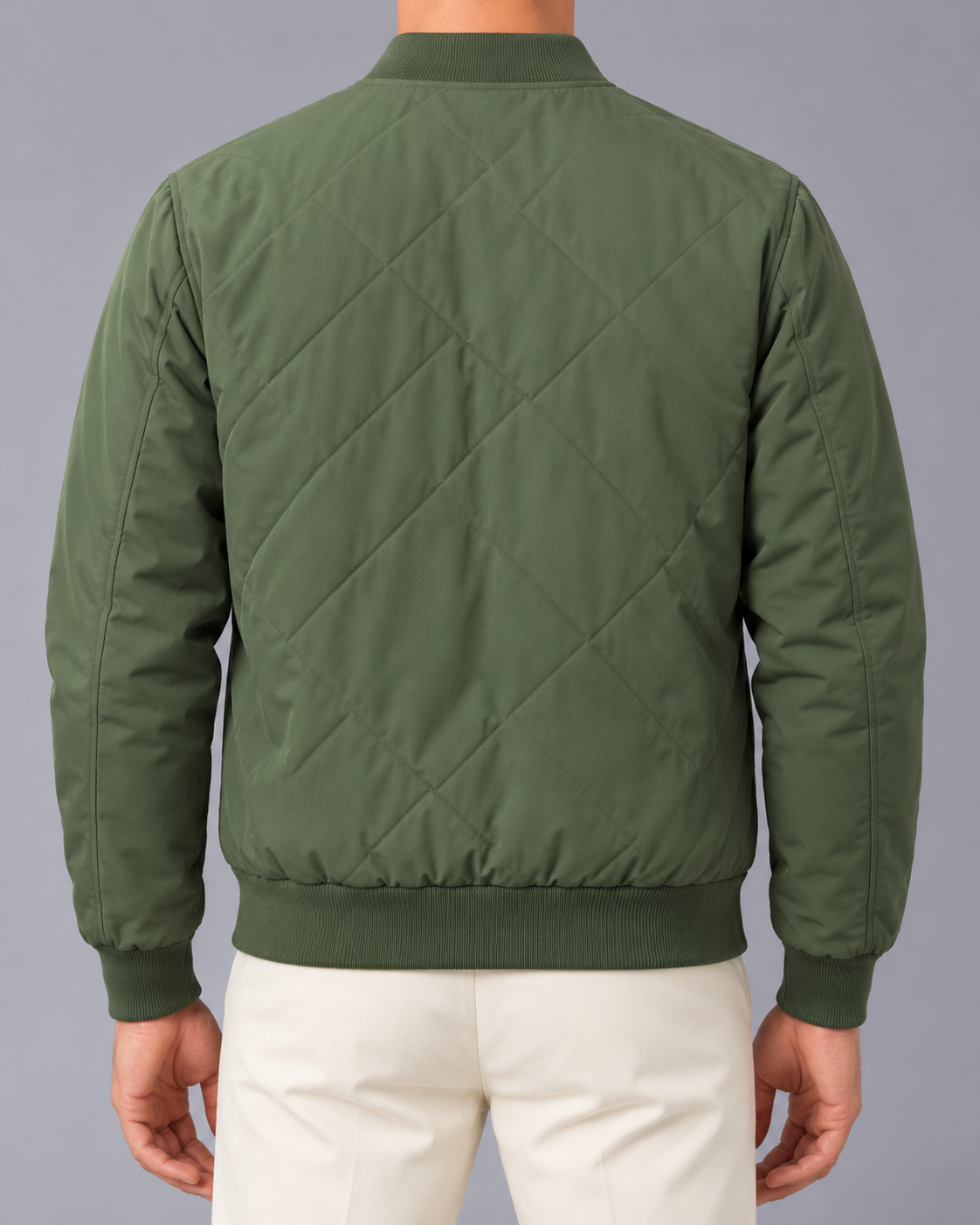 Men's Fleece-Lined Quilted Bomber Jacket