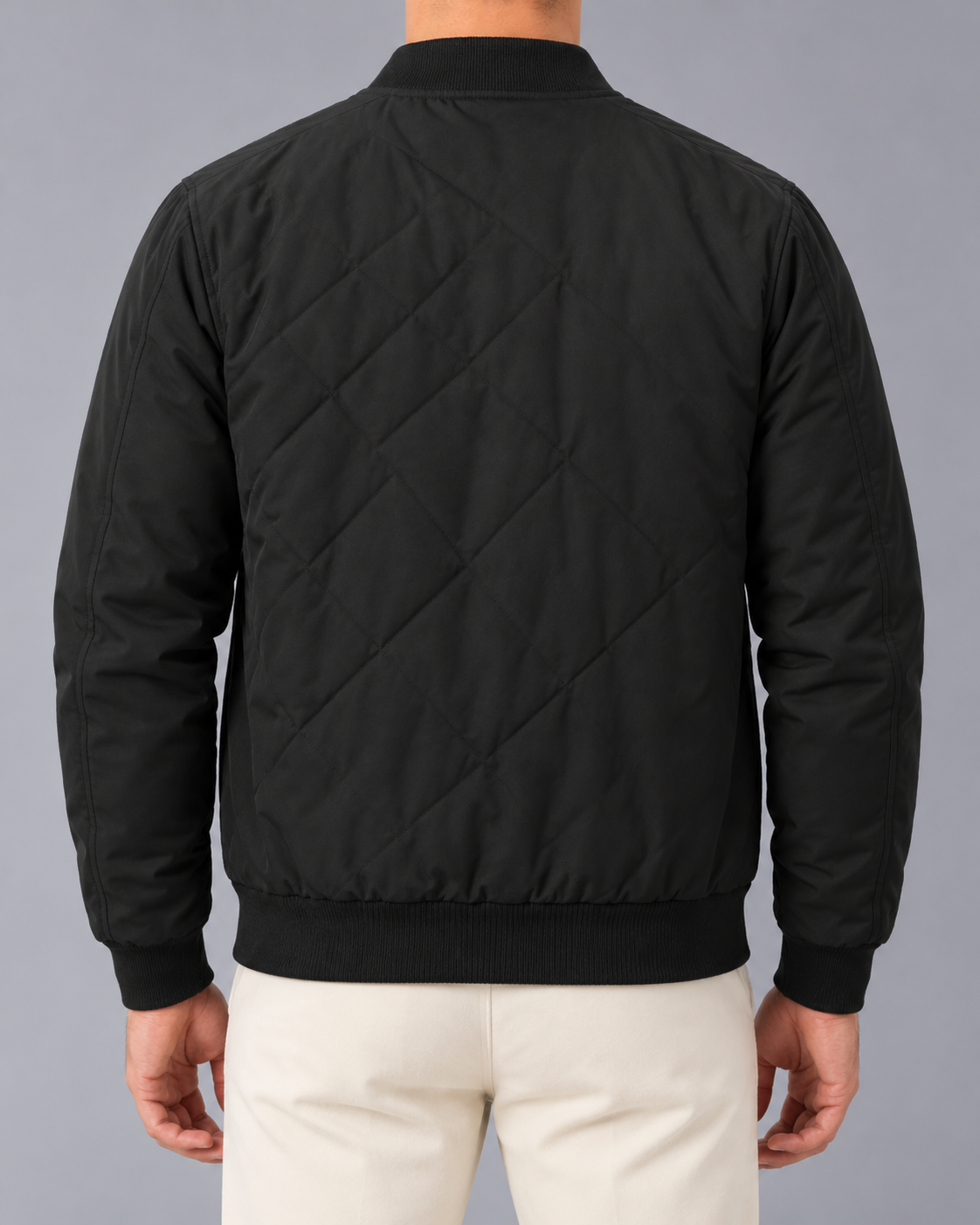 Men's Fleece-Lined Quilted Bomber Jacket