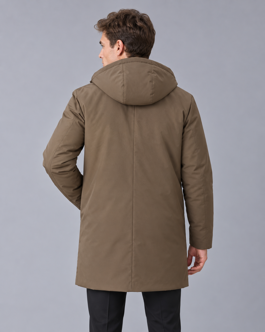 Men's Waterproof Parka Coat – Hooded Winter Coat with Quilted Lining, Longline