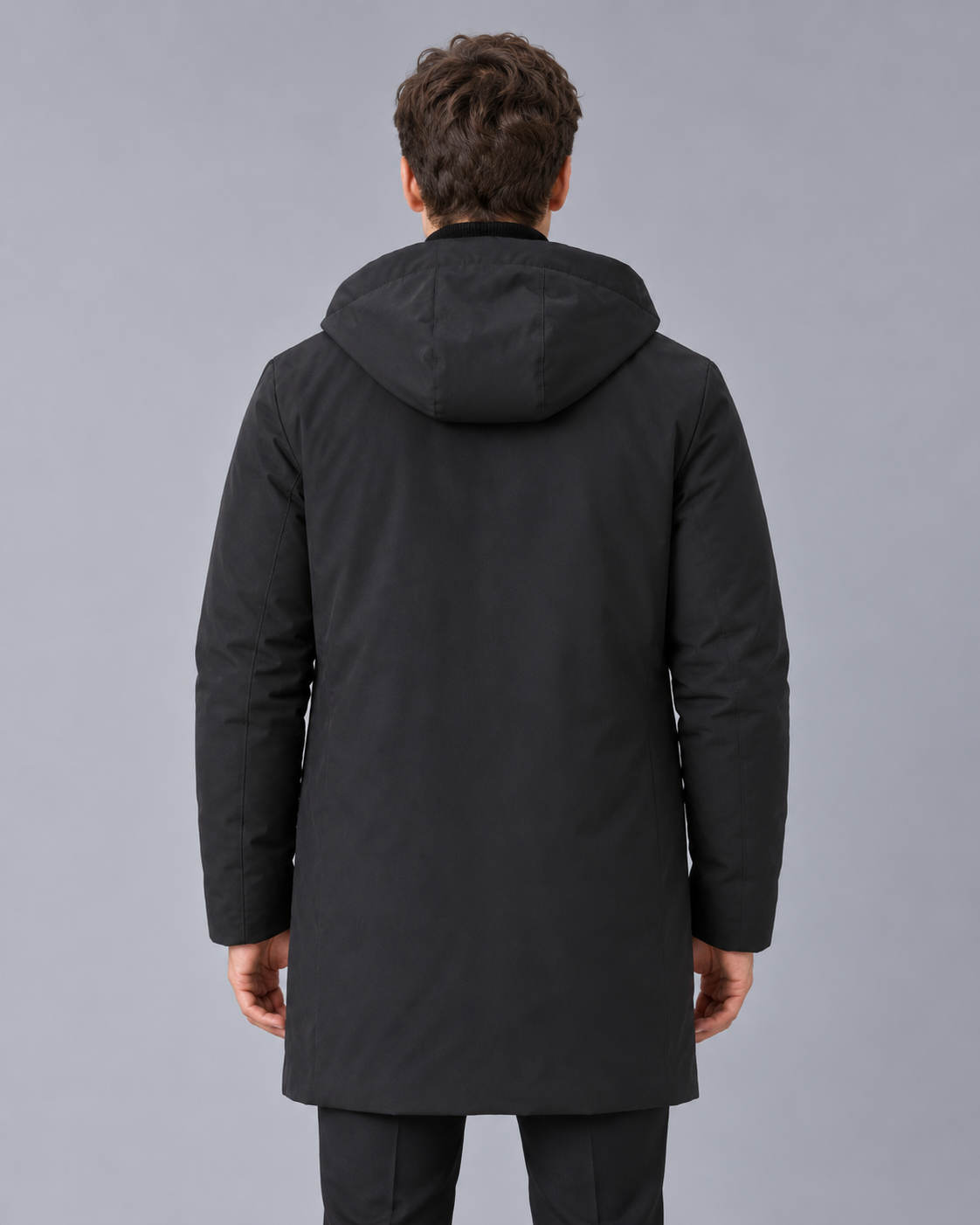 Men's Waterproof Parka Coat – Hooded Winter Coat with Quilted Lining, Longline