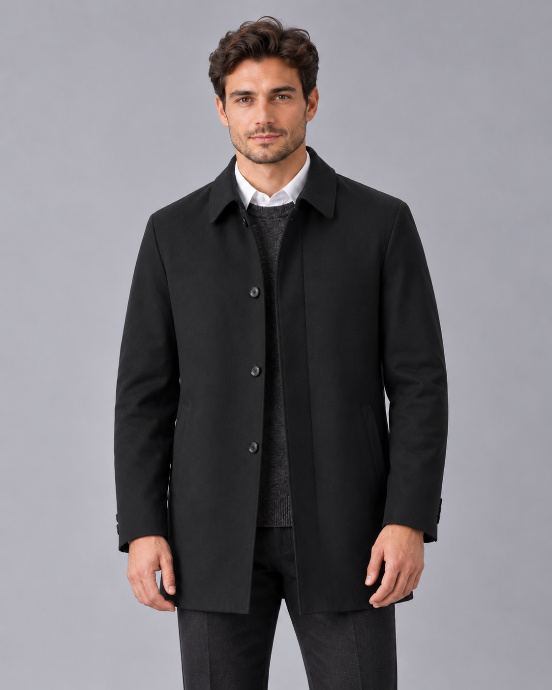 Men's Tailored Jacket – Single-Breasted, Point Collar, Welt Pockets, Regular Fit