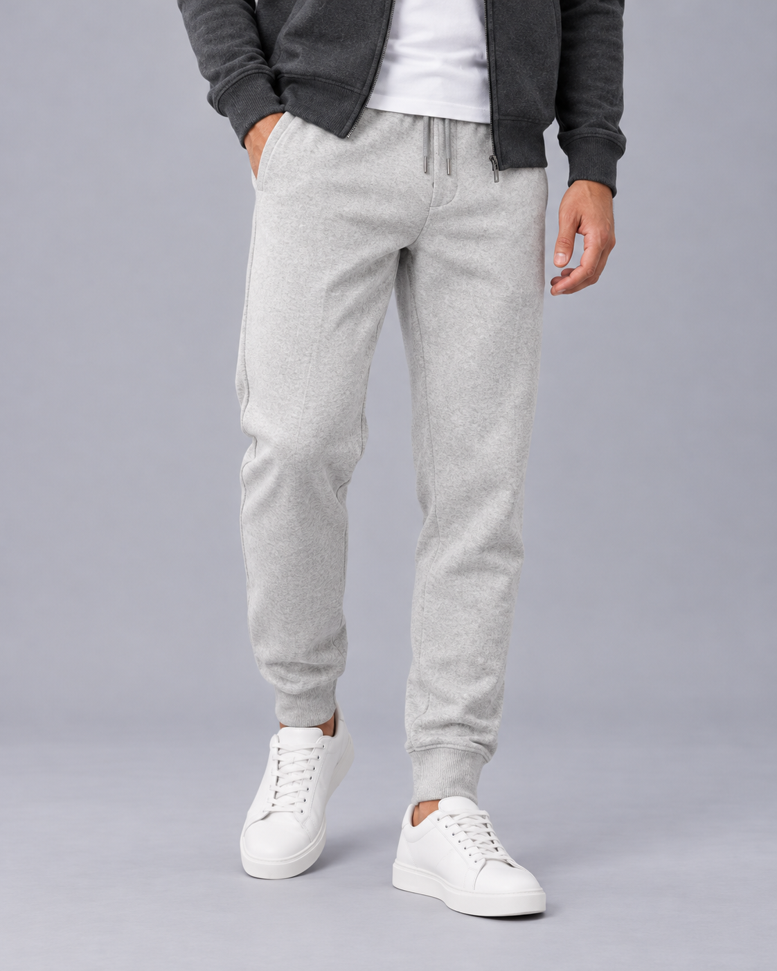 Men's 100% Cashmere Tracksuit with Zip-Up Hoodie and Drawstring Joggers