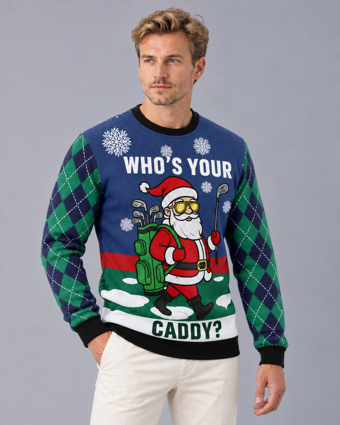 Men's Funny Christmas Jumper with Novelty Print | Festive Sweater