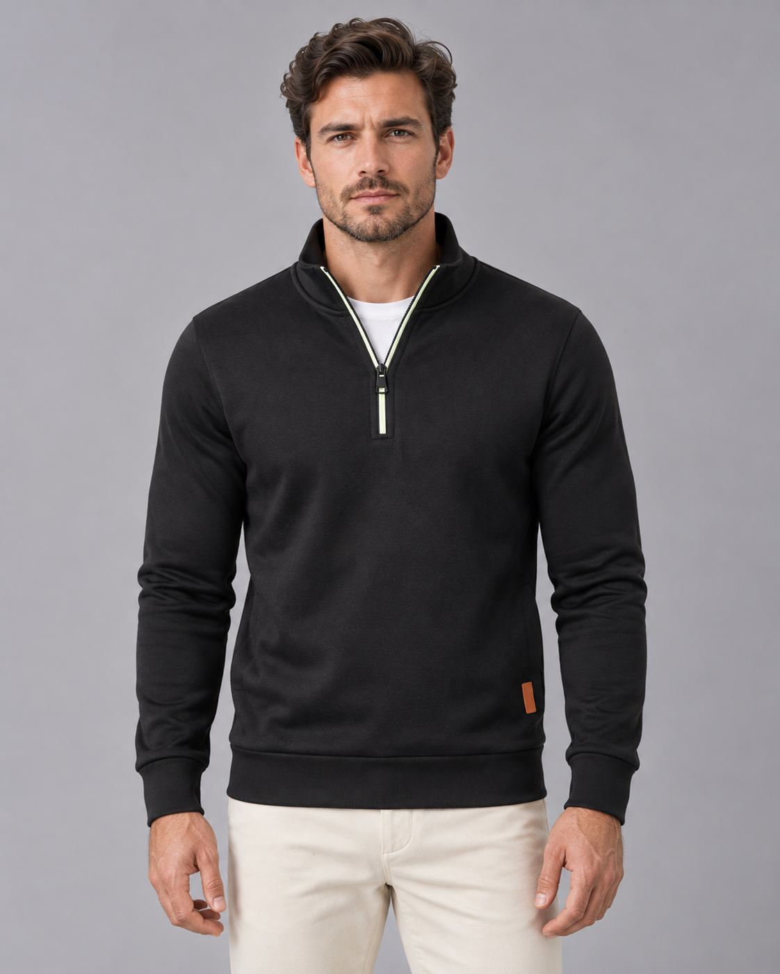 Men's Roll Neck Jumper in a Plain, Clean Design