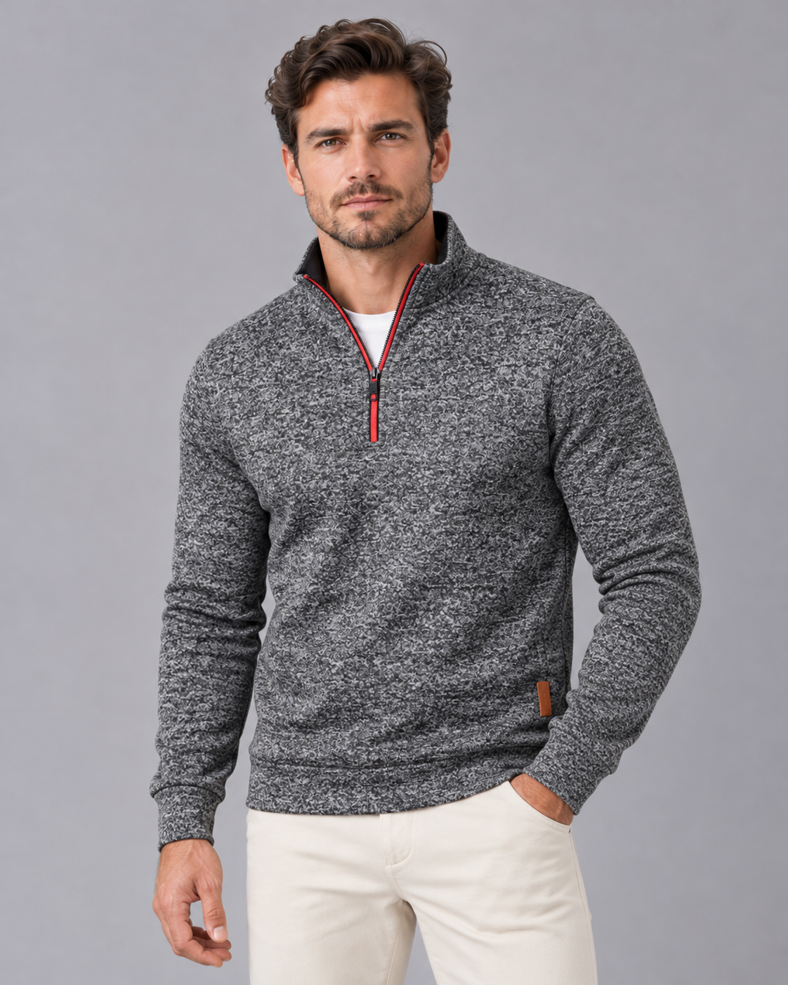 Men's Roll Neck Jumper in a Plain, Clean Design