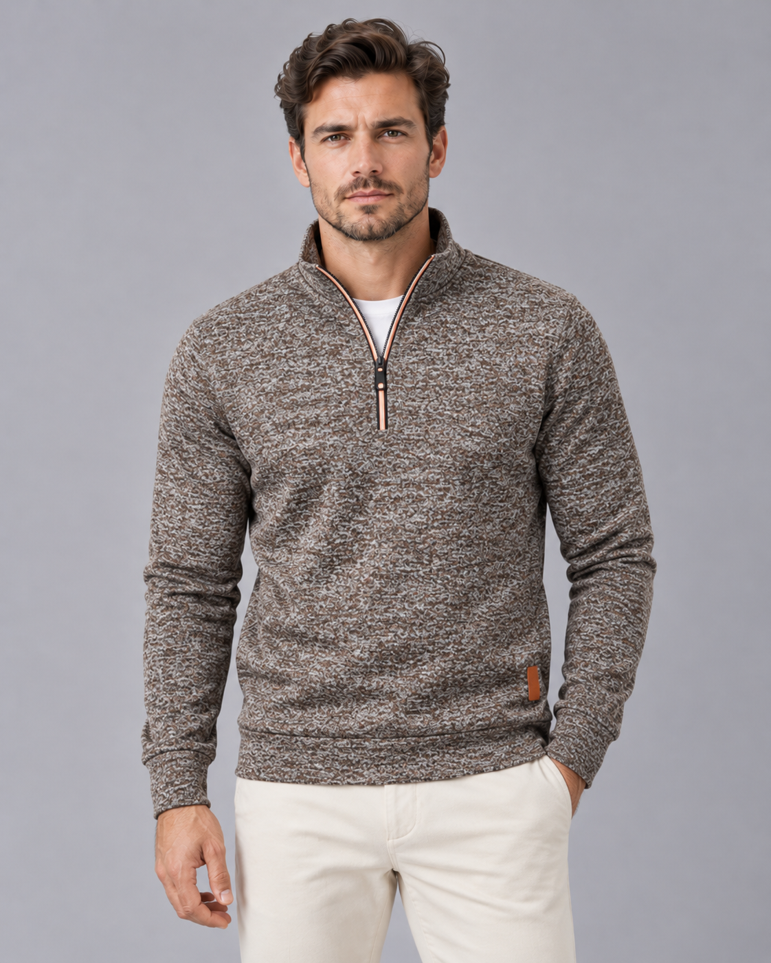 Men's Roll Neck Jumper in a Plain, Clean Design