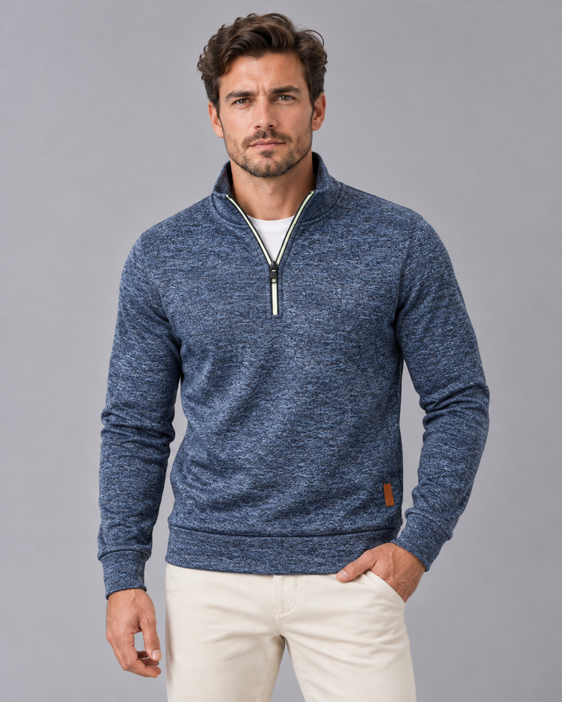 Men's Roll Neck Jumper in a Plain, Clean Design