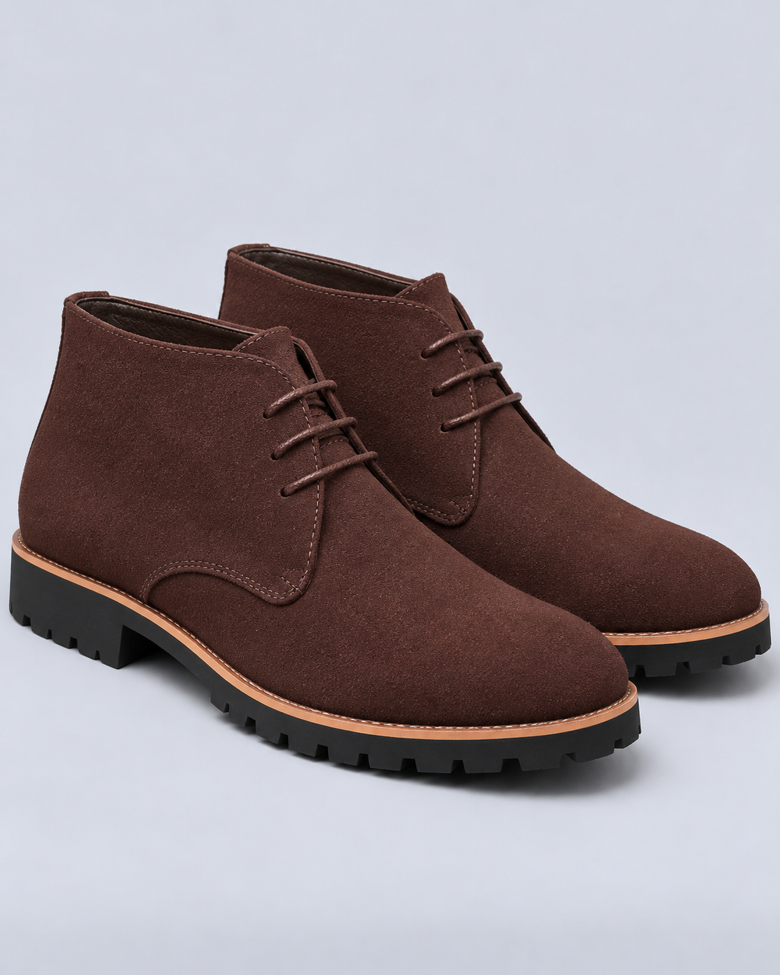 Men's Chukka Boots with Lace-Up Front and Chunky Grip Sole