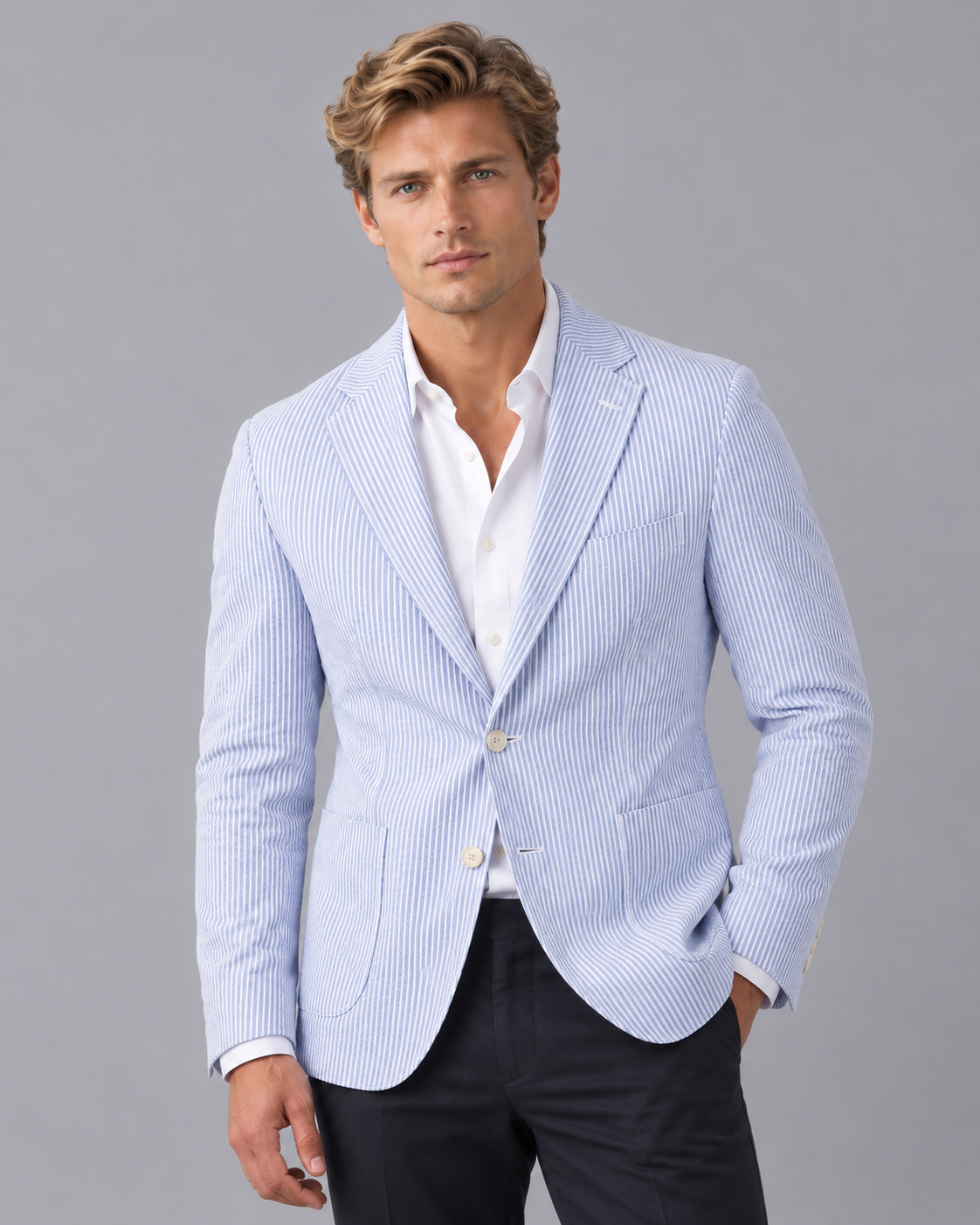 Men's Lightweight Striped Blazer