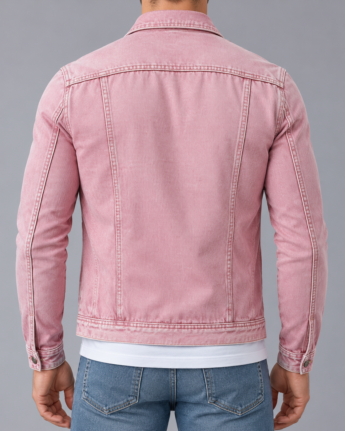 Men's Pink Denim Jacket