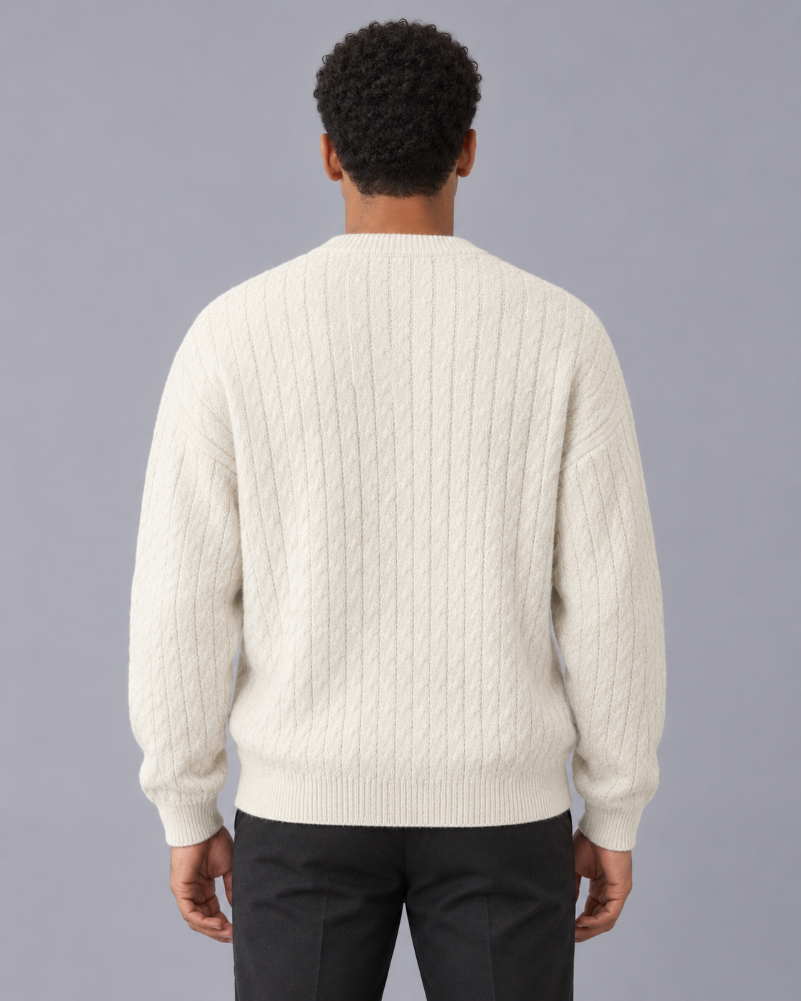 Men's Cable Knit Button-Up Cardigan