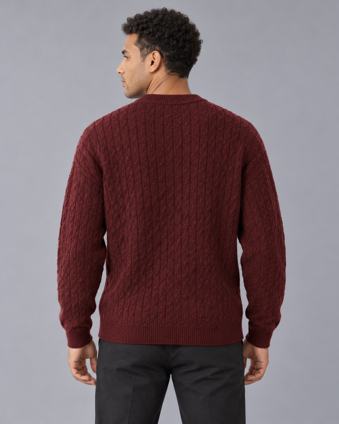 Men's Cable Knit Button-Up Cardigan