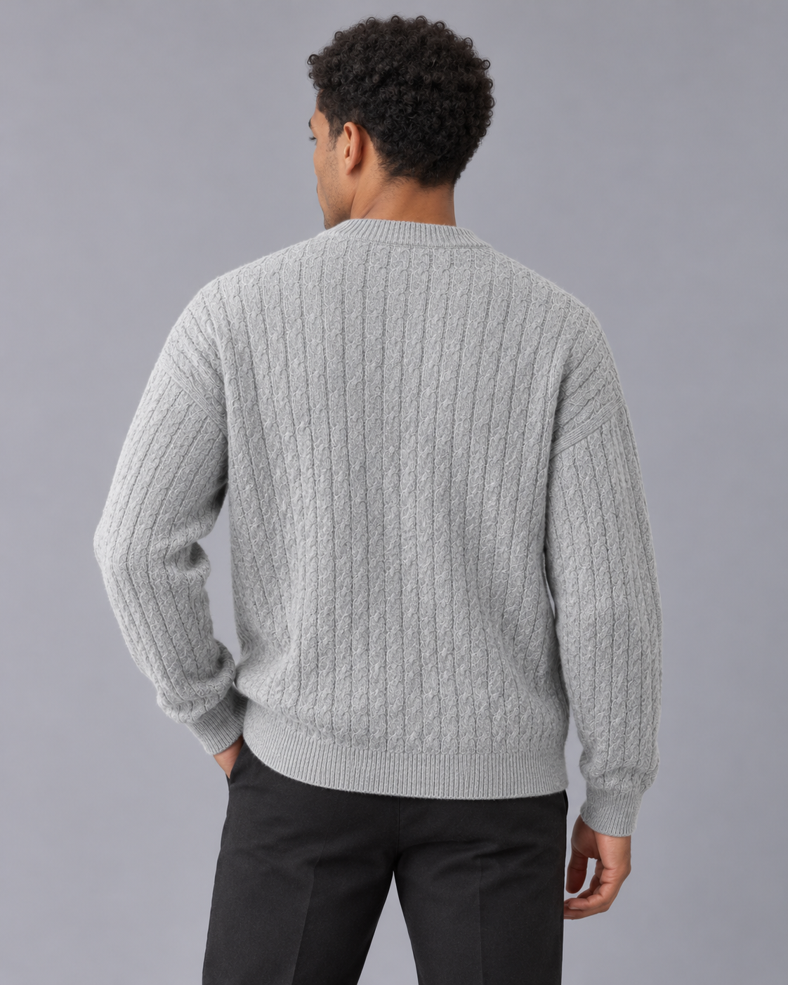 Men's Cable Knit Button-Up Cardigan
