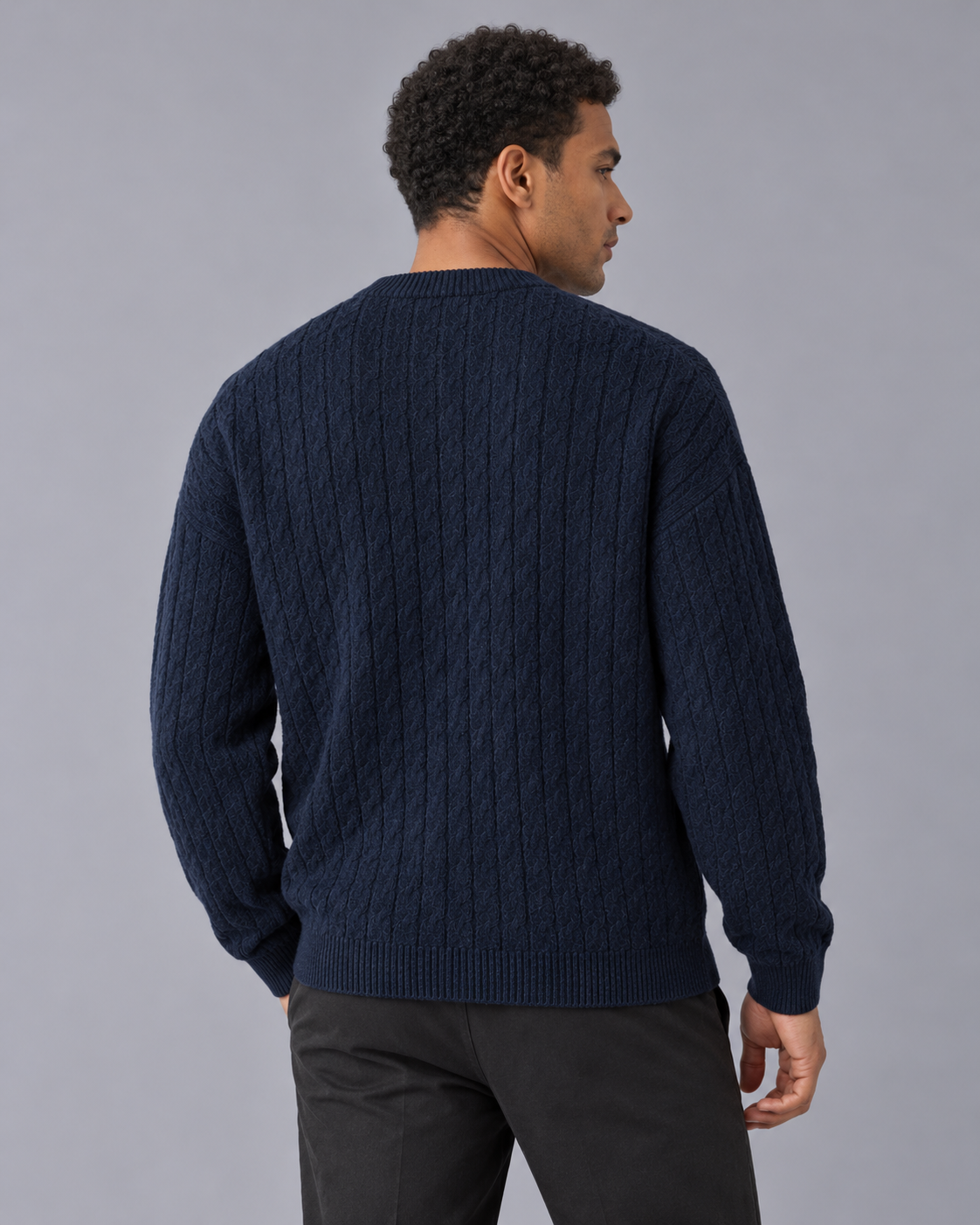 Men's Cable Knit Button-Up Cardigan