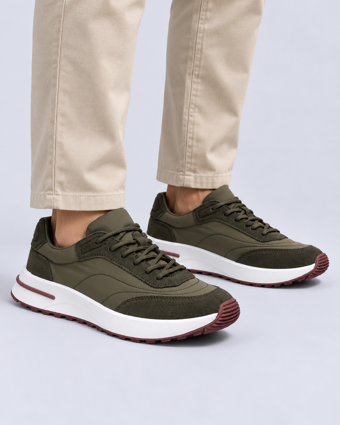 Men's Chunky Sole Lace-Up Trainers