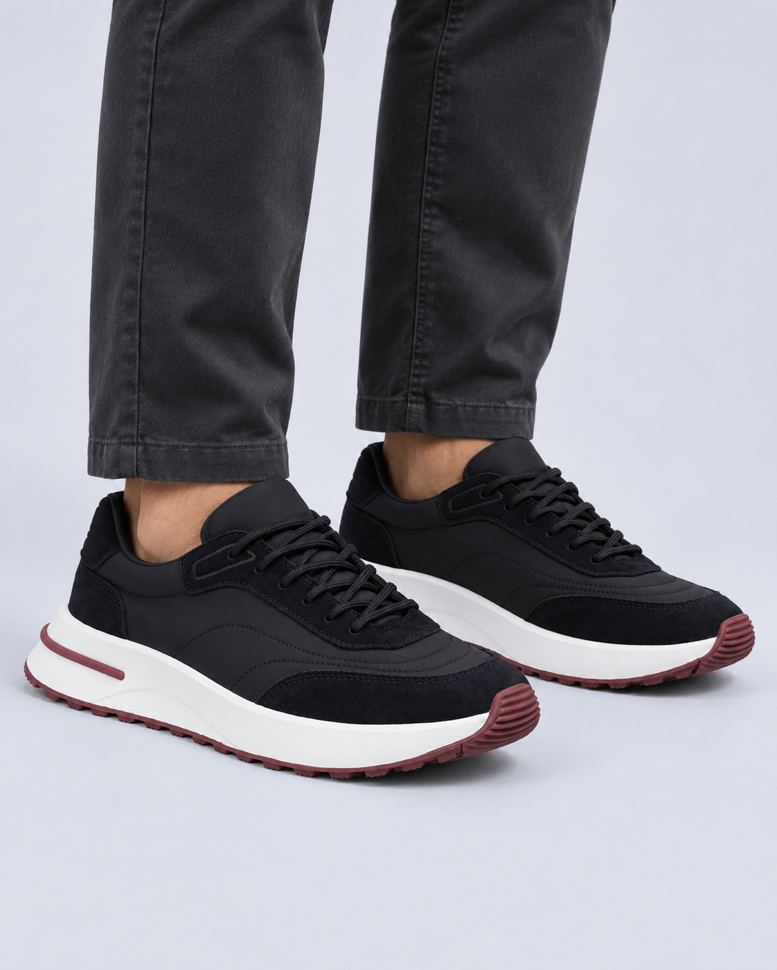 Men's Chunky Sole Lace-Up Trainers
